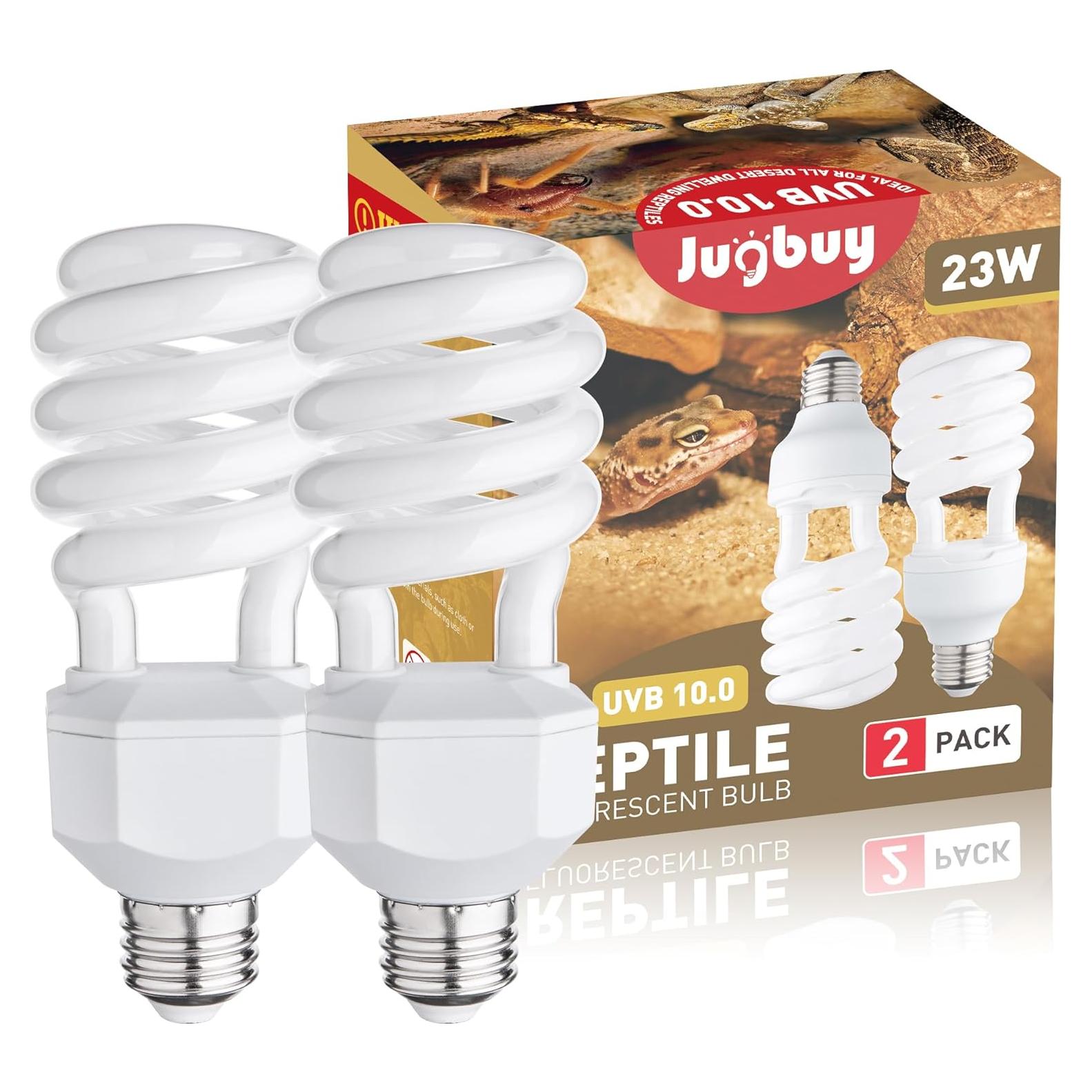 Bombilla UVB 10.0 Jugbuy 23W para Reptiles - Paquete de 2