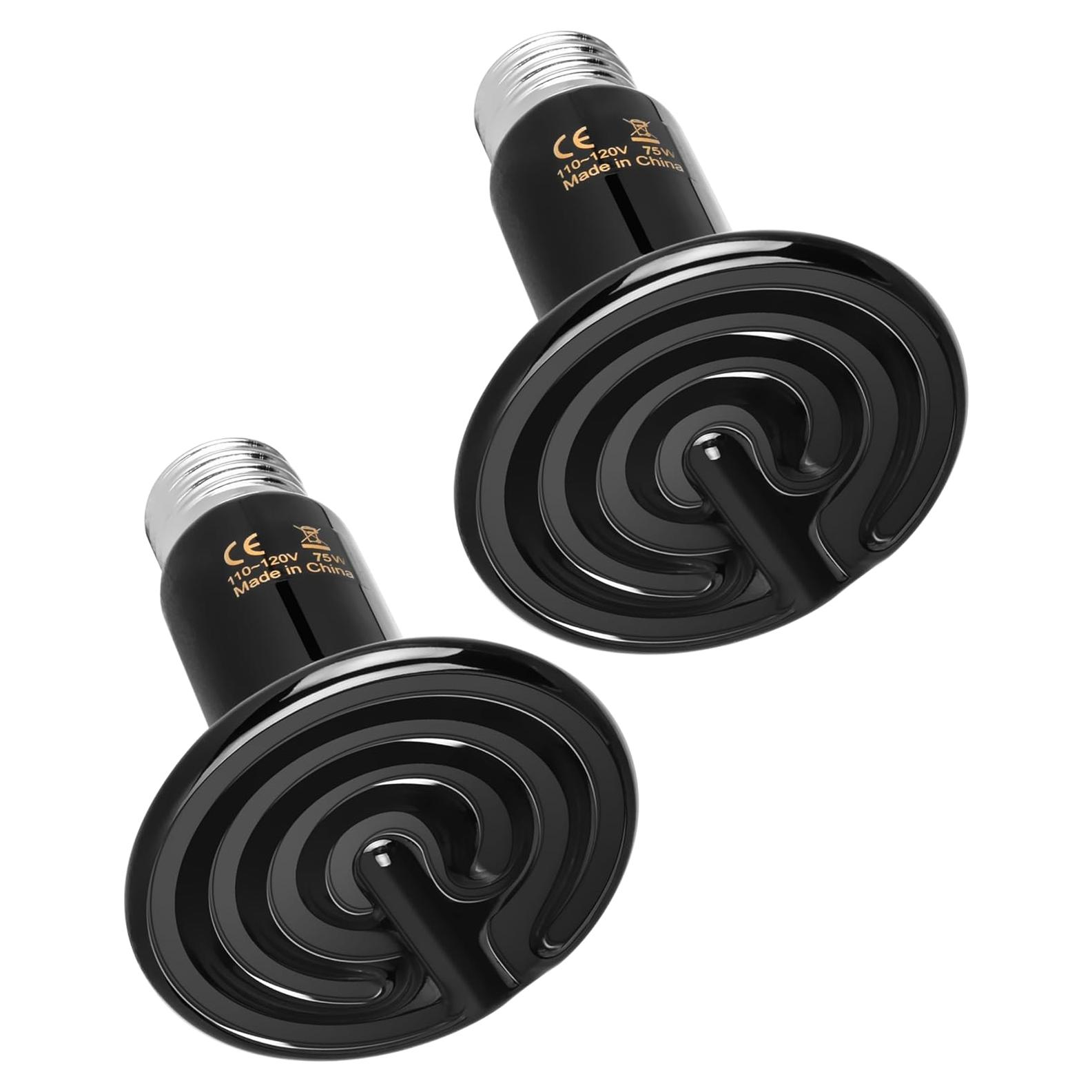 Emisor de Calor Cerámico Simple Deluxe 75W 2-Pack para Reptiles