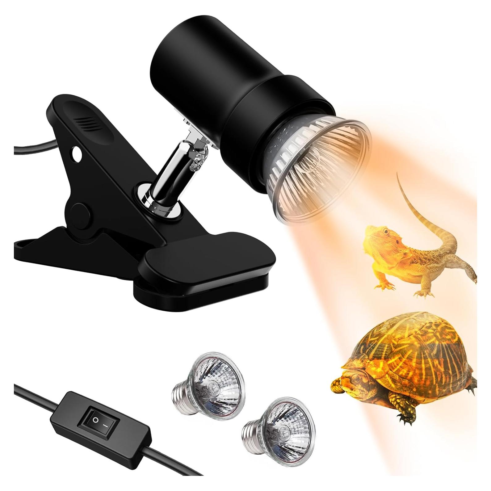 Lámpara de Calor para Reptiles MoonOrange con 2 Bombillas 50W