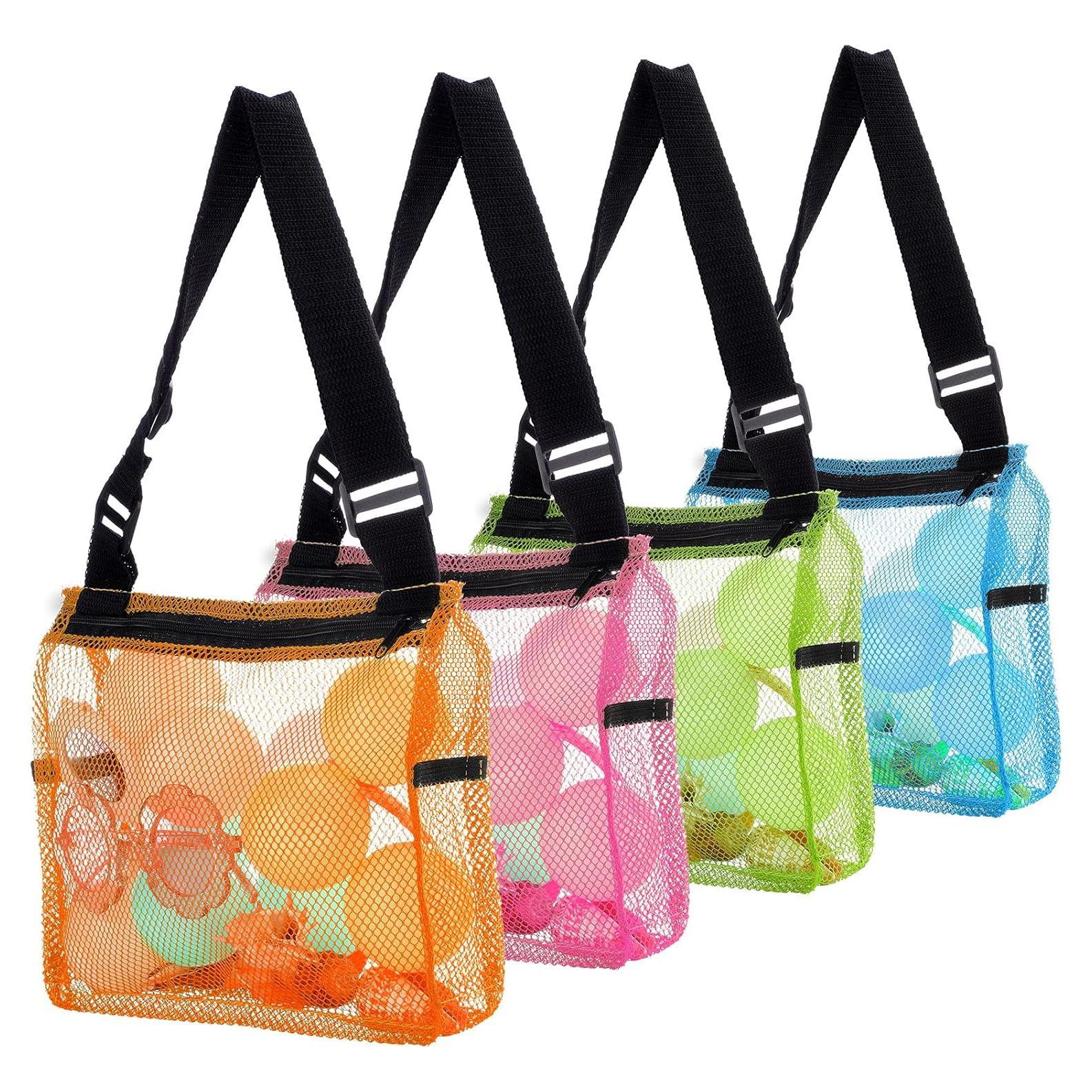 Bolsa de Playa de Malla Sumind 4 Piezas 24x20 cm Colores