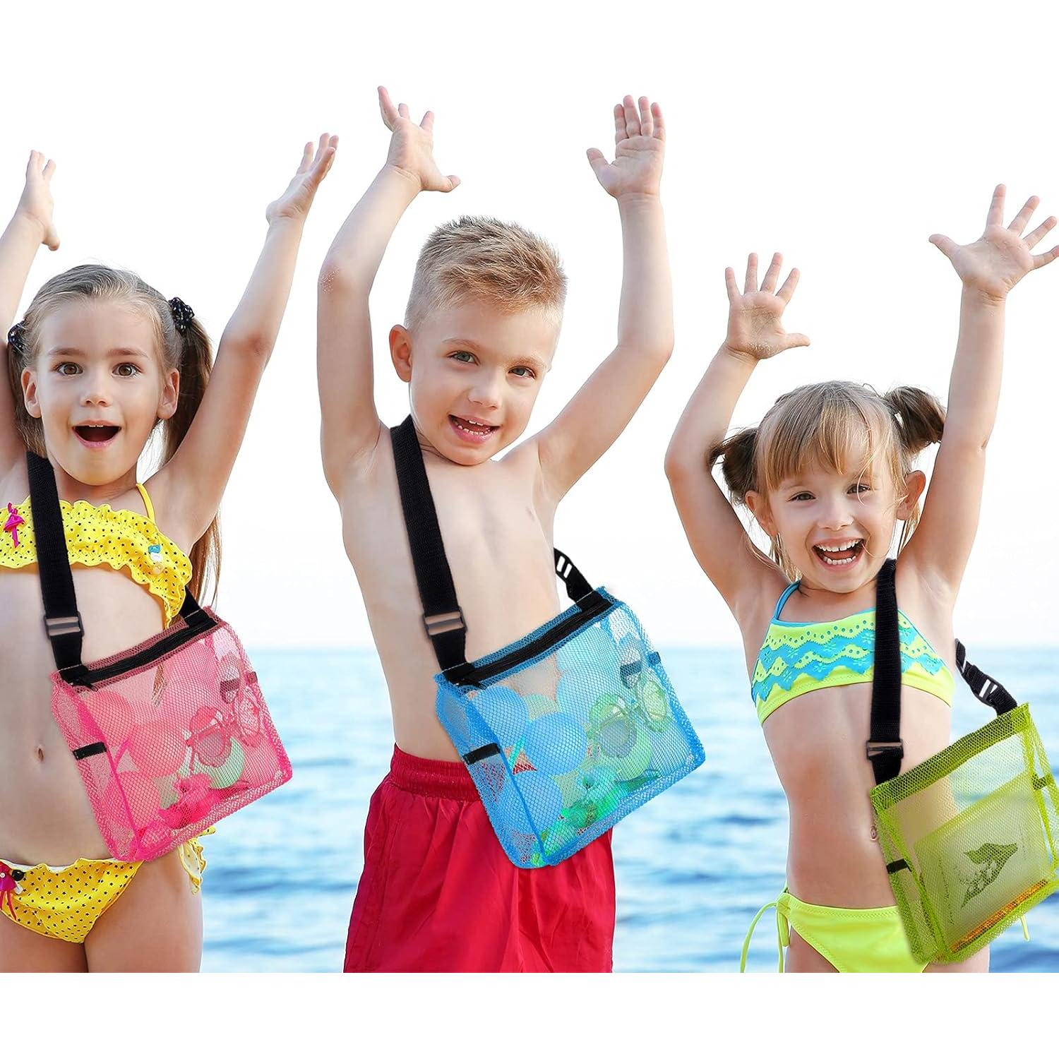 Bolsa de Playa de Malla Sumind 4 Piezas 24x20 cm Colores