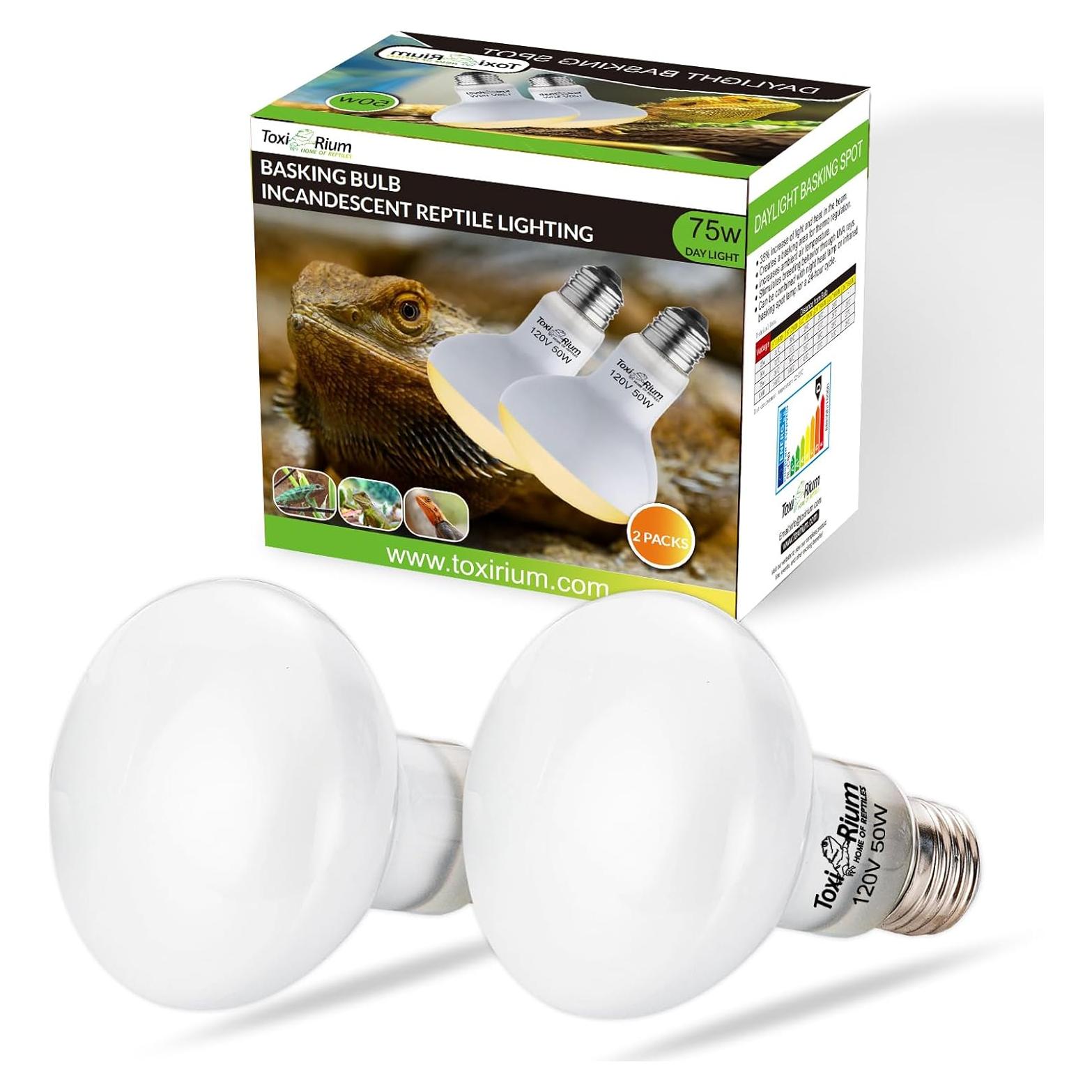 Lámpara de Calor UVA UVB ToxiRium 75W para Reptiles - 2pcs