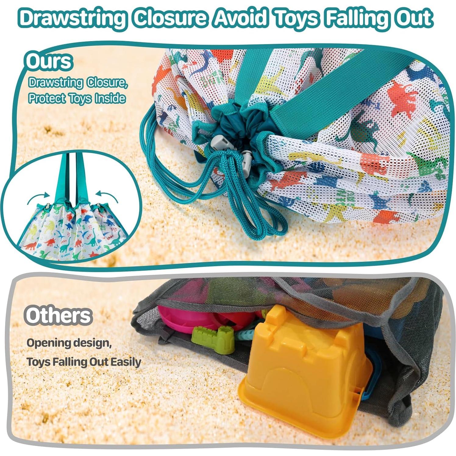 Bolsa de Juguetes de Playa BrainyBees Extra Grande Verde Dino