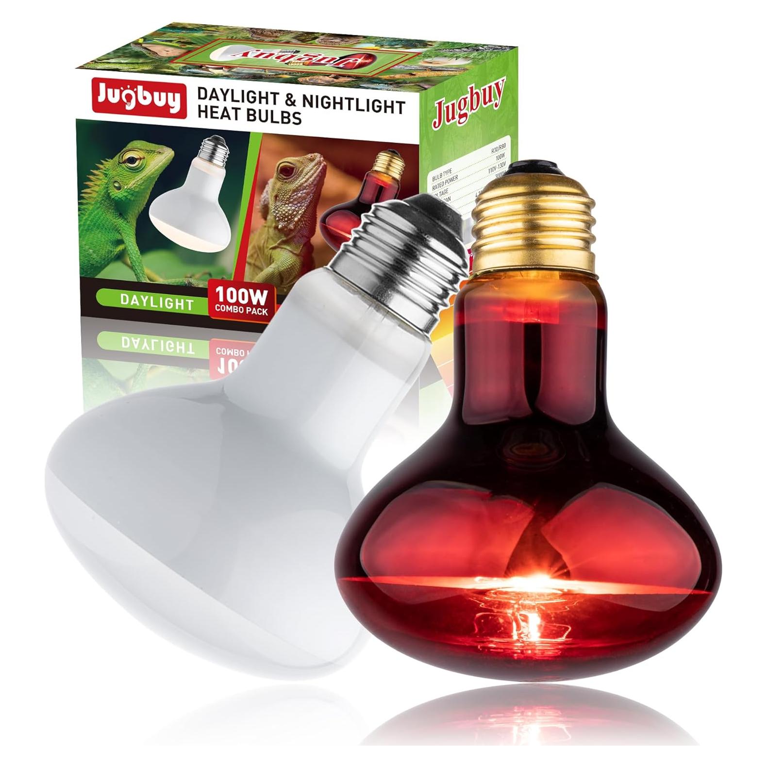 Bombillas de Calor UVA y Roja 100W para Reptiles - 2 Piezas
