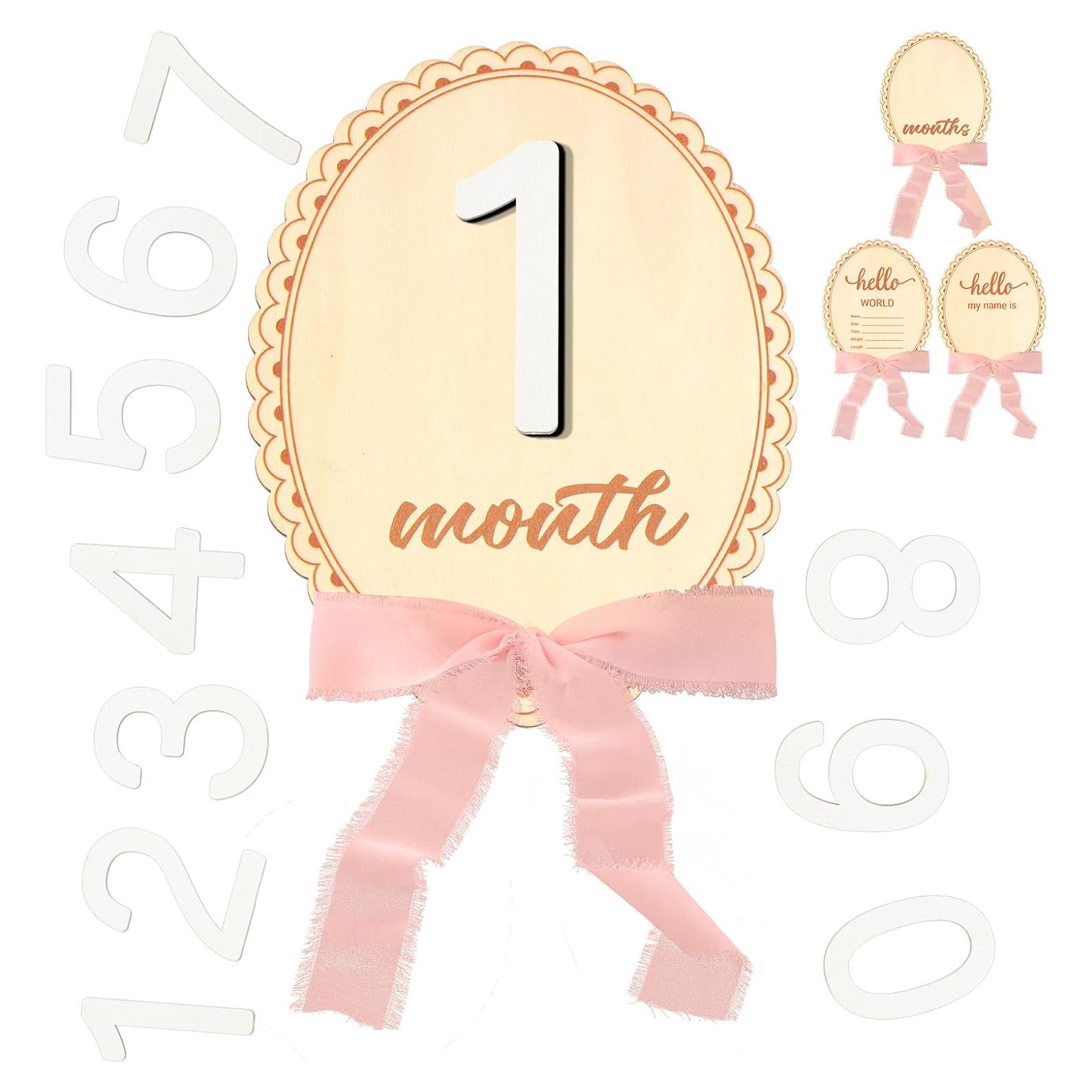 Tarjetas de Hitos Mensuales para Bebés Colingmill Oval 16x12.7cm