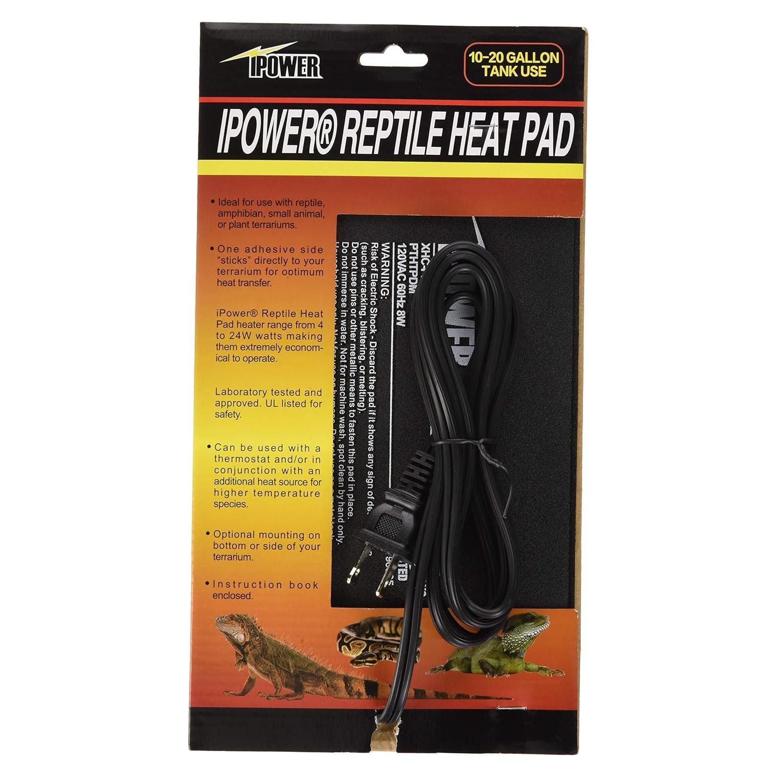 Almohadilla Térmica iPower 6x8" 8W para Reptiles y Anfibios