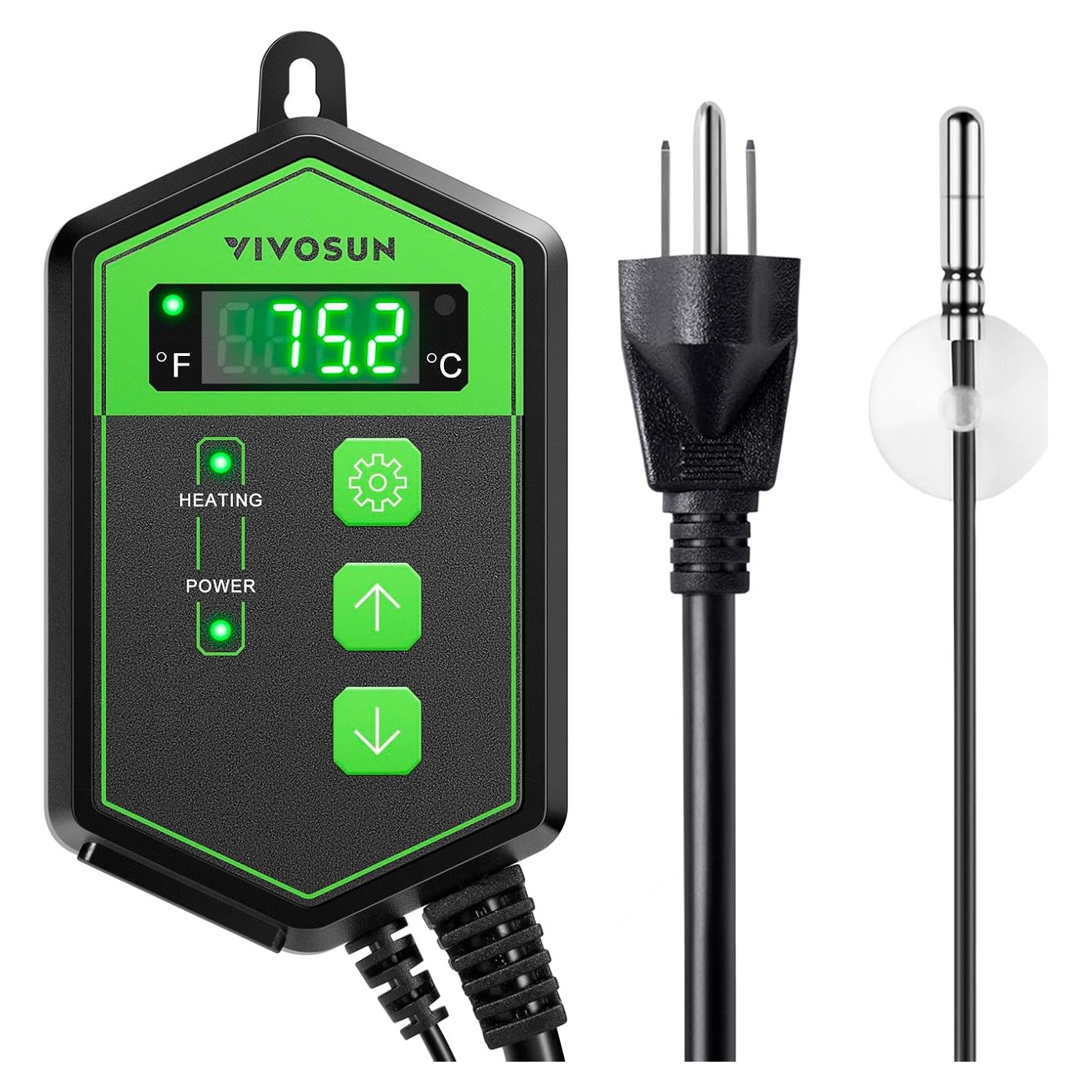 Controlador de Termostato Digital VIVOSUN 1000W para Reptiles y Plántulas