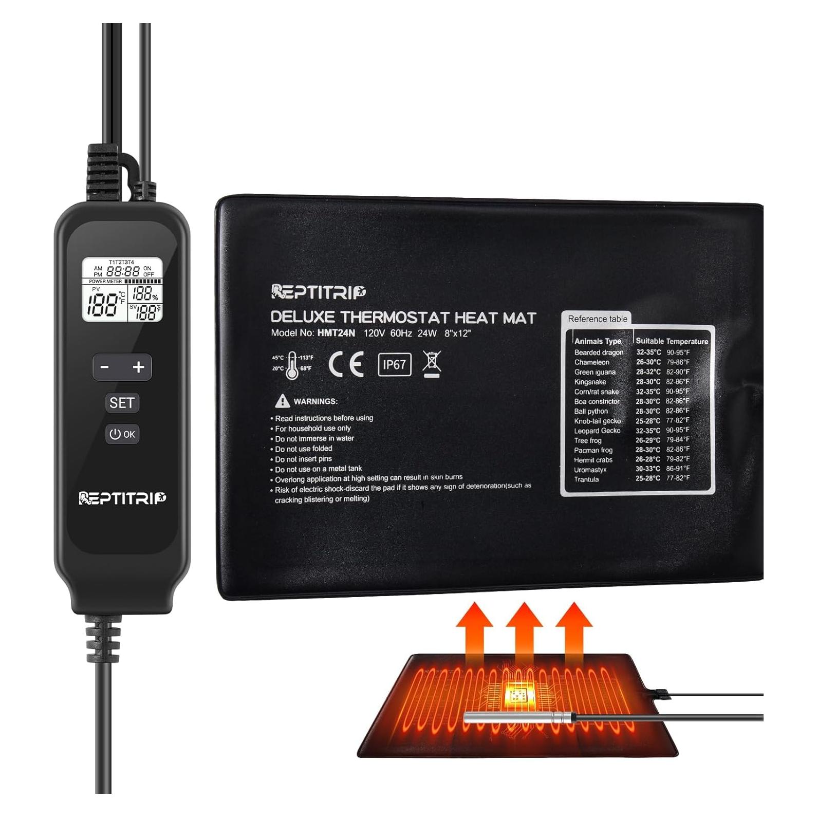 Almohadilla Térmica para Reptiles REPTITRIP 20.3x30.5cm 24W