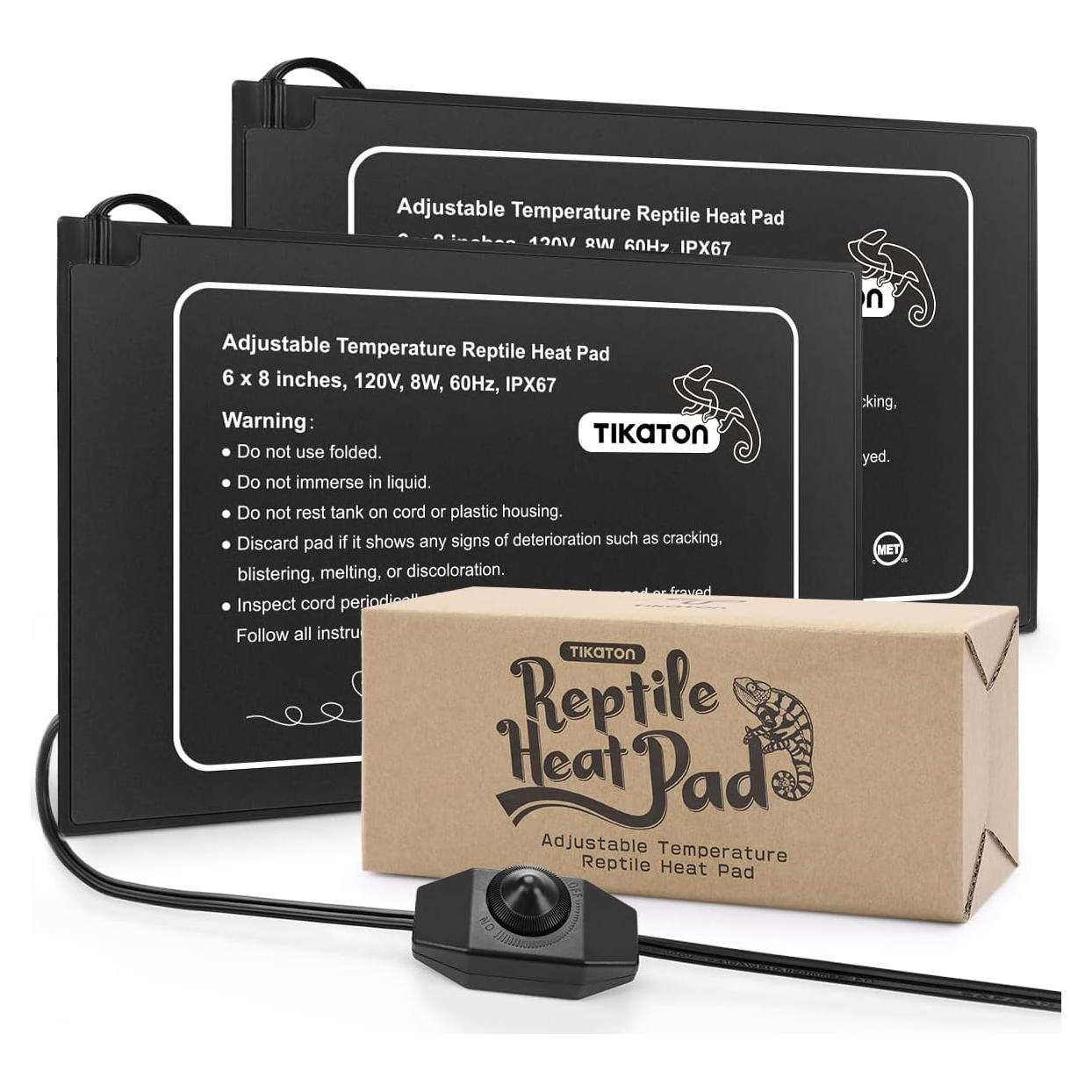 Almohadilla Térmica Ajustable Tikaton para Reptiles 2 Paquete