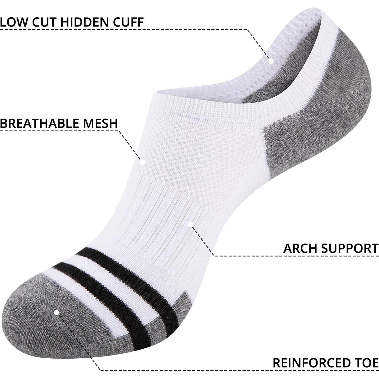 Calcetines Invisibles Heatuff para Hombre - 8 Pares Antideslizantes