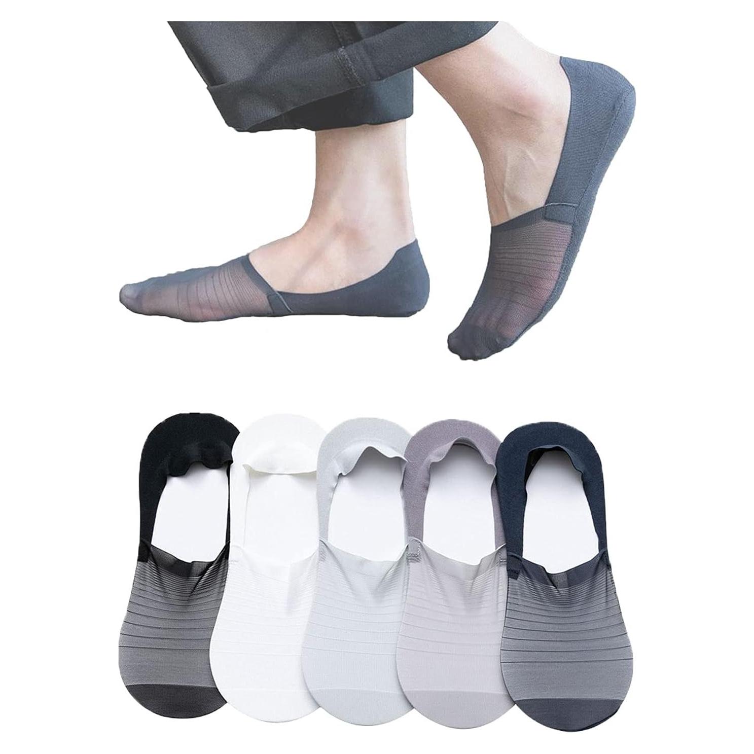 Calcetines invisibles de seda helada unisex transpirables 5 pares