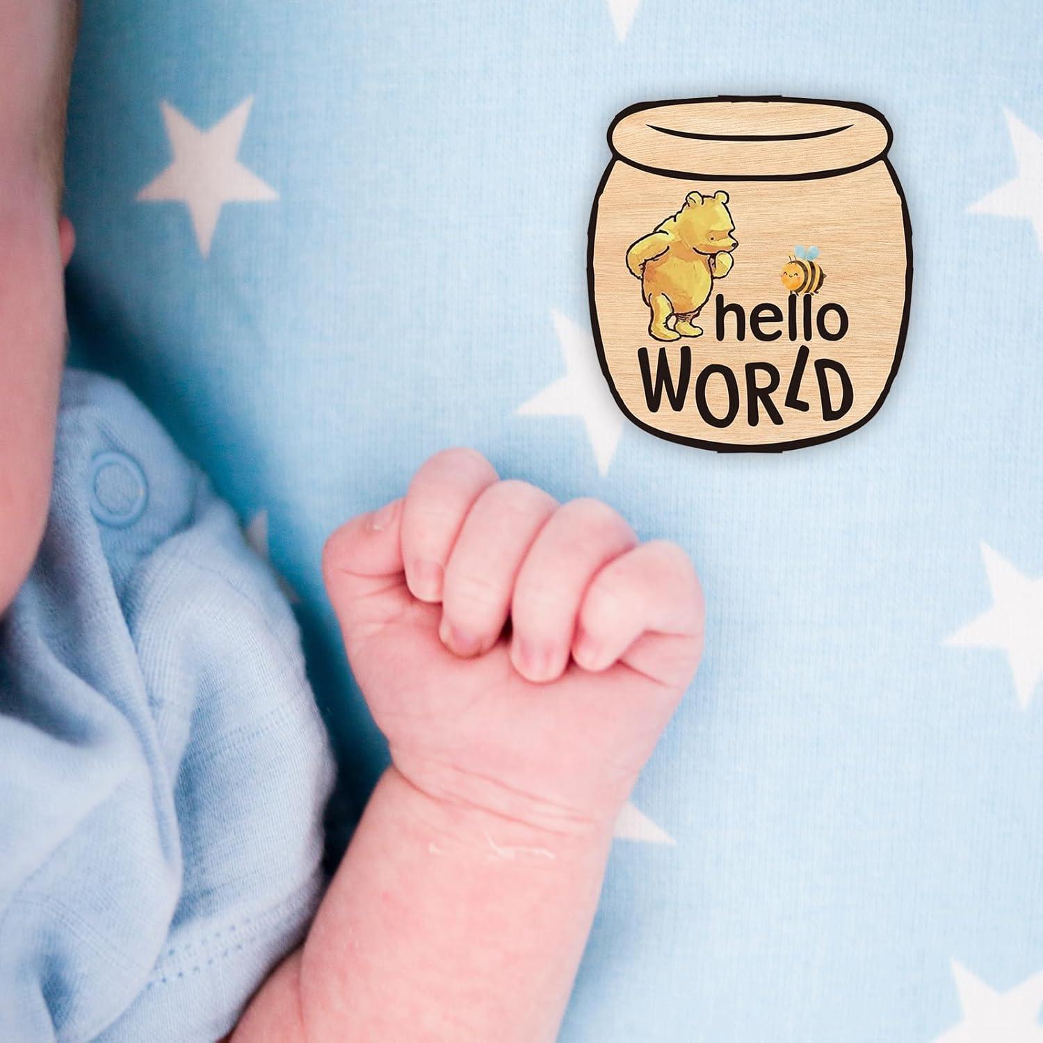 Tarjetas de Hito Mensual de Madera Oso - 12 Carteles Doble Cara