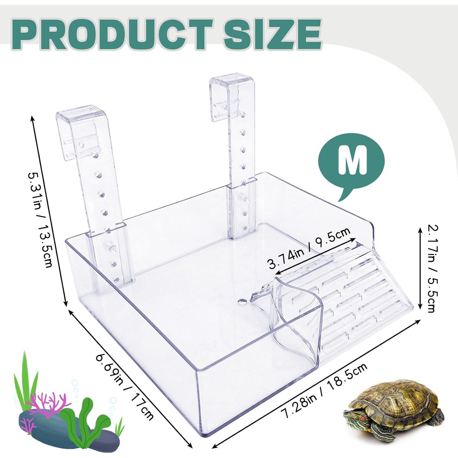 Plataforma de Sol para Tortugas PINVNBY Mediana Acrílico Transparente