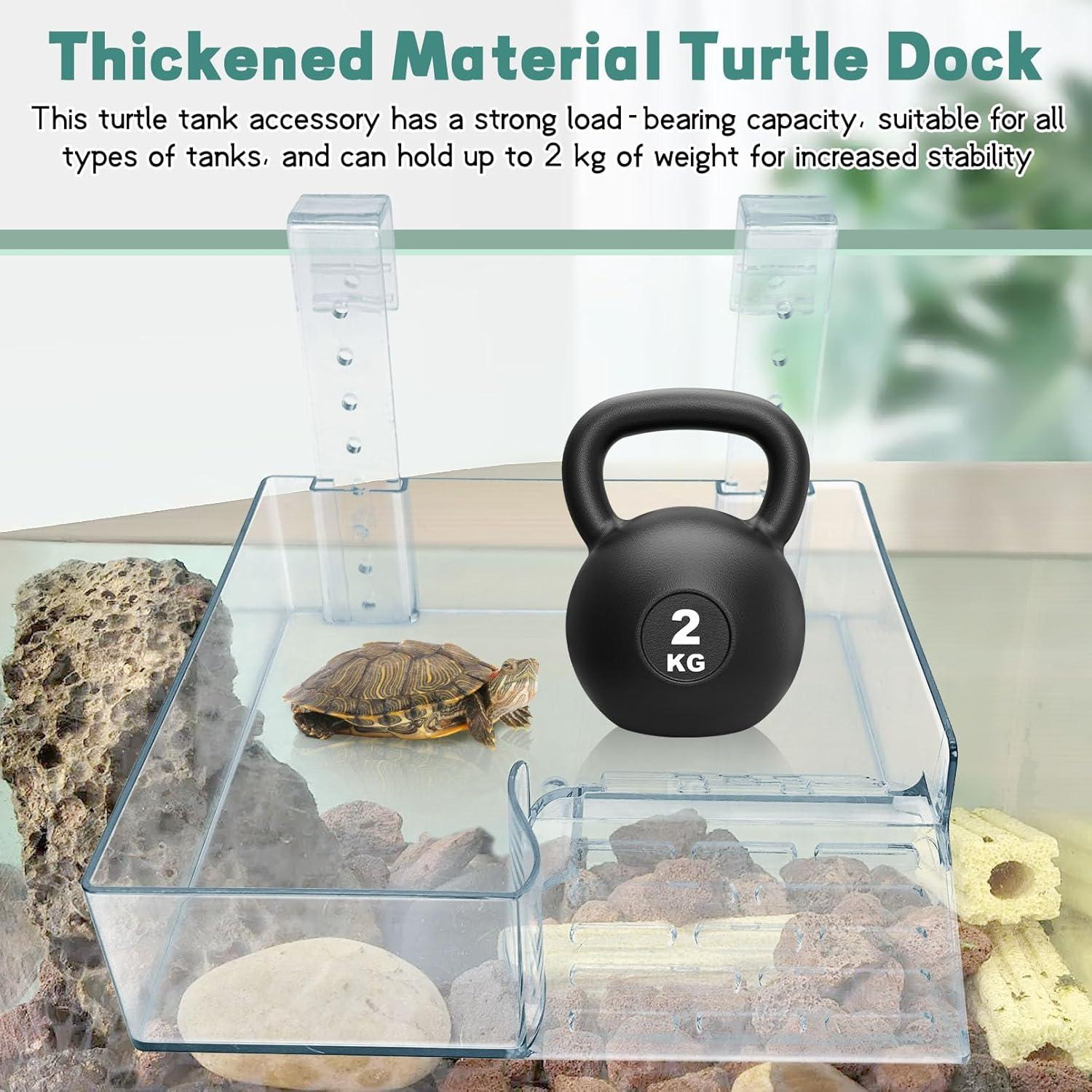 Plataforma de Sol para Tortugas PINVNBY Mediana Acrílico Transparente