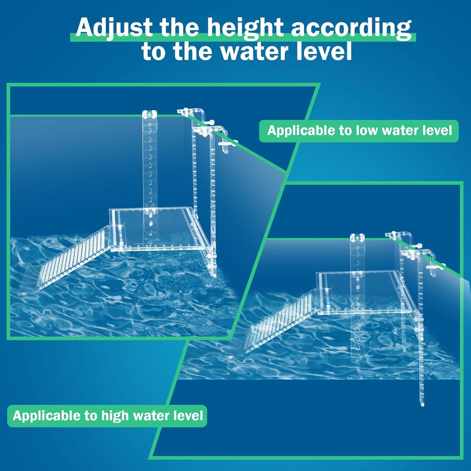 Plataforma de Sol para Tortugas Acuáticas TD-0321 Ajustable 33x17.5cm