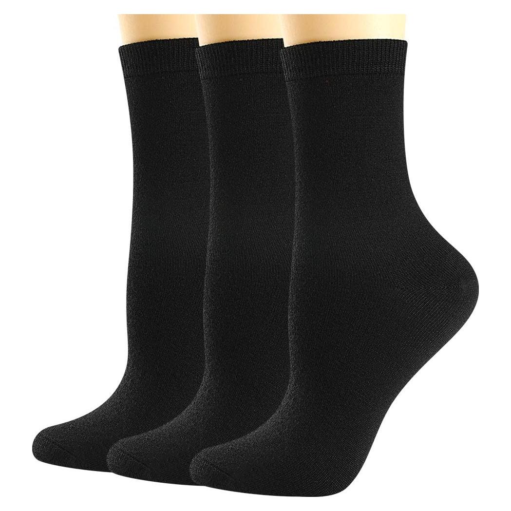 Calcetines de Lana Merino BISOUSOX para Mujeres - 3 Pares Negros