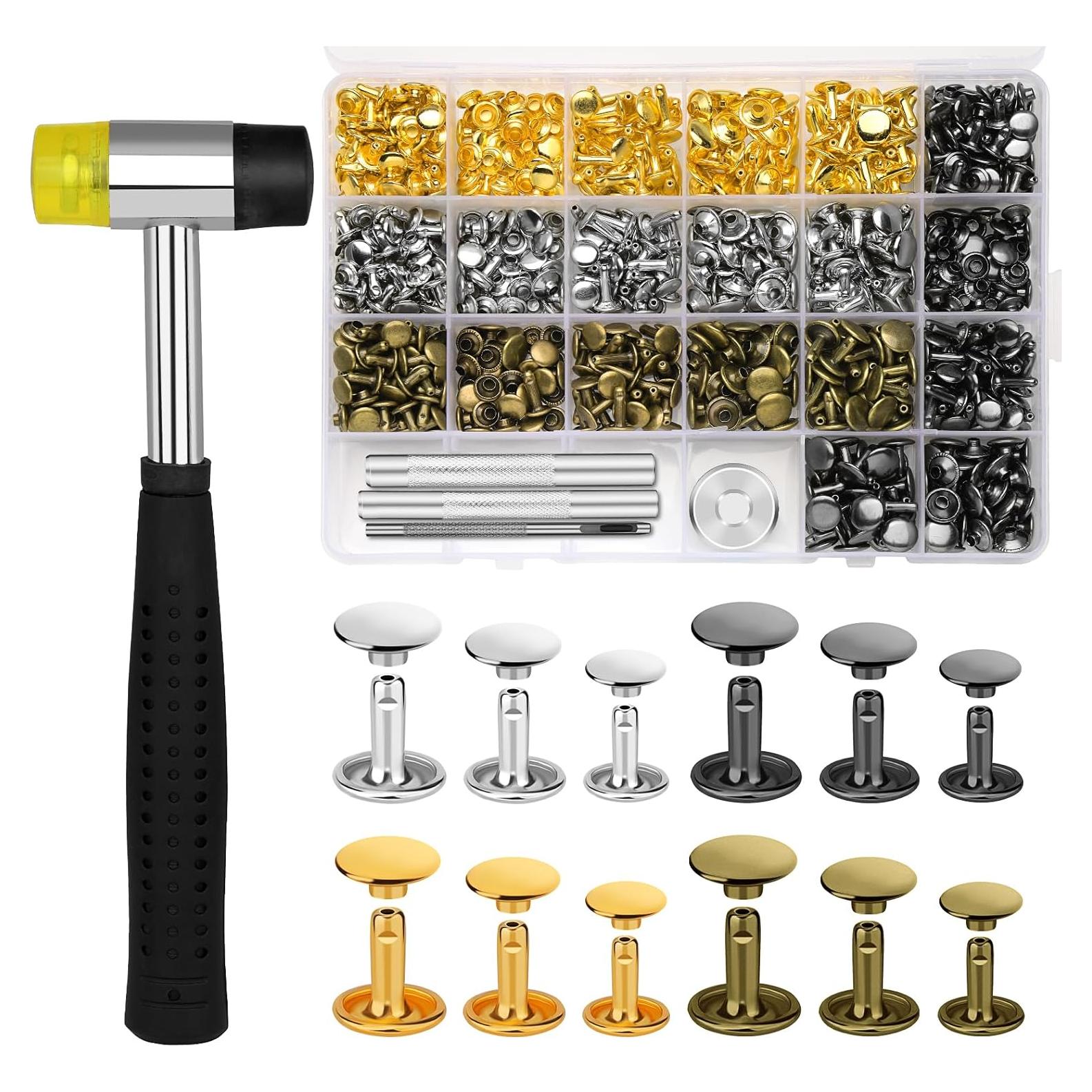 Kit de Remaches de Cuero TLKKUE 360 - 4 Colores y 3 Tamaños