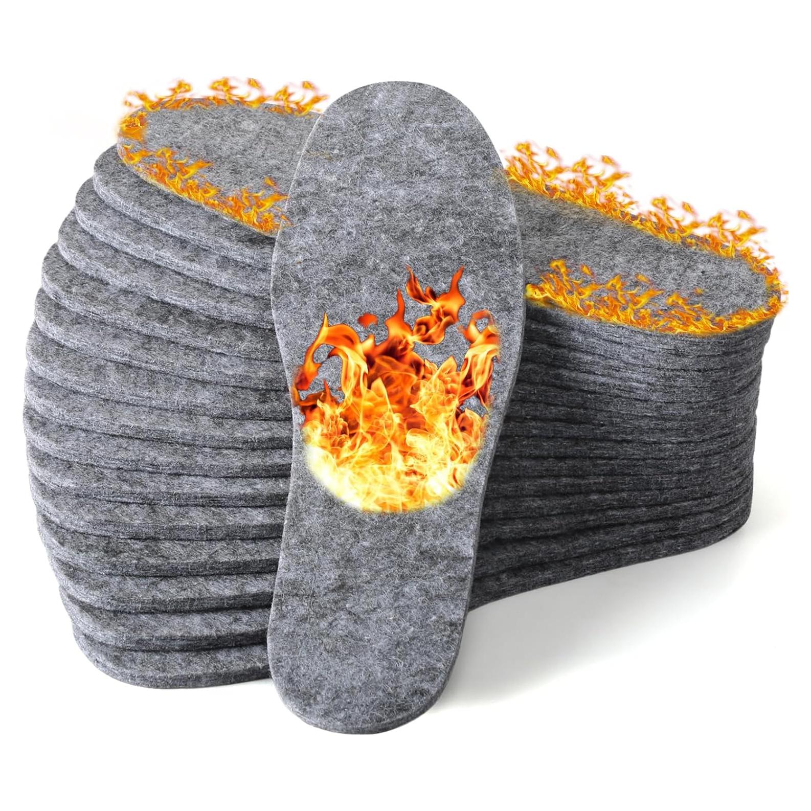 10 Pares de Plantillas de Lana de Fieltro Cutecrop - Talla 25 cm