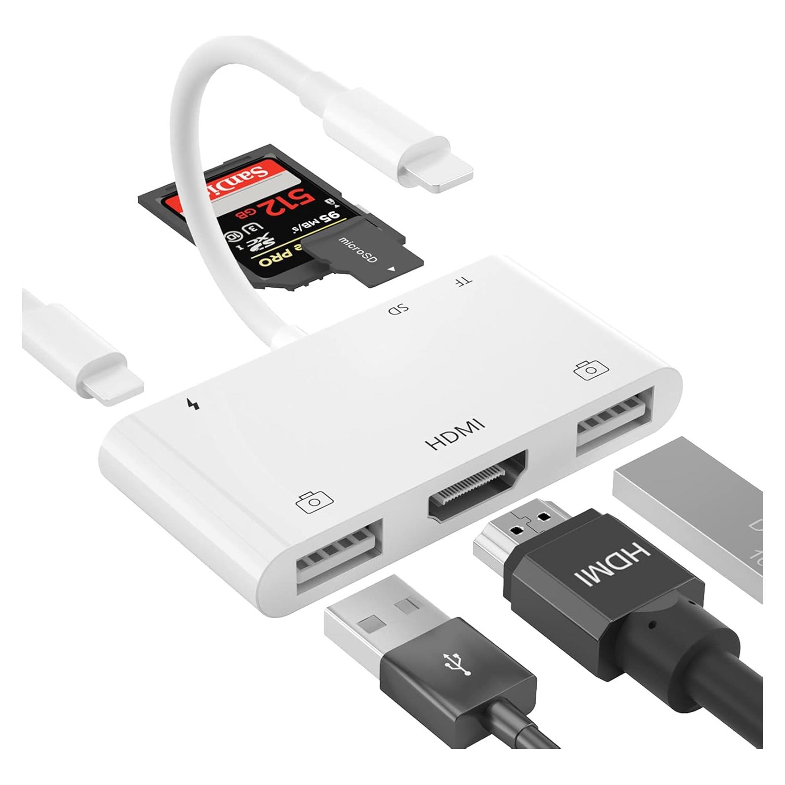 Adaptador Lightning a HDMI 6 en 1 FEINODI para iPhone