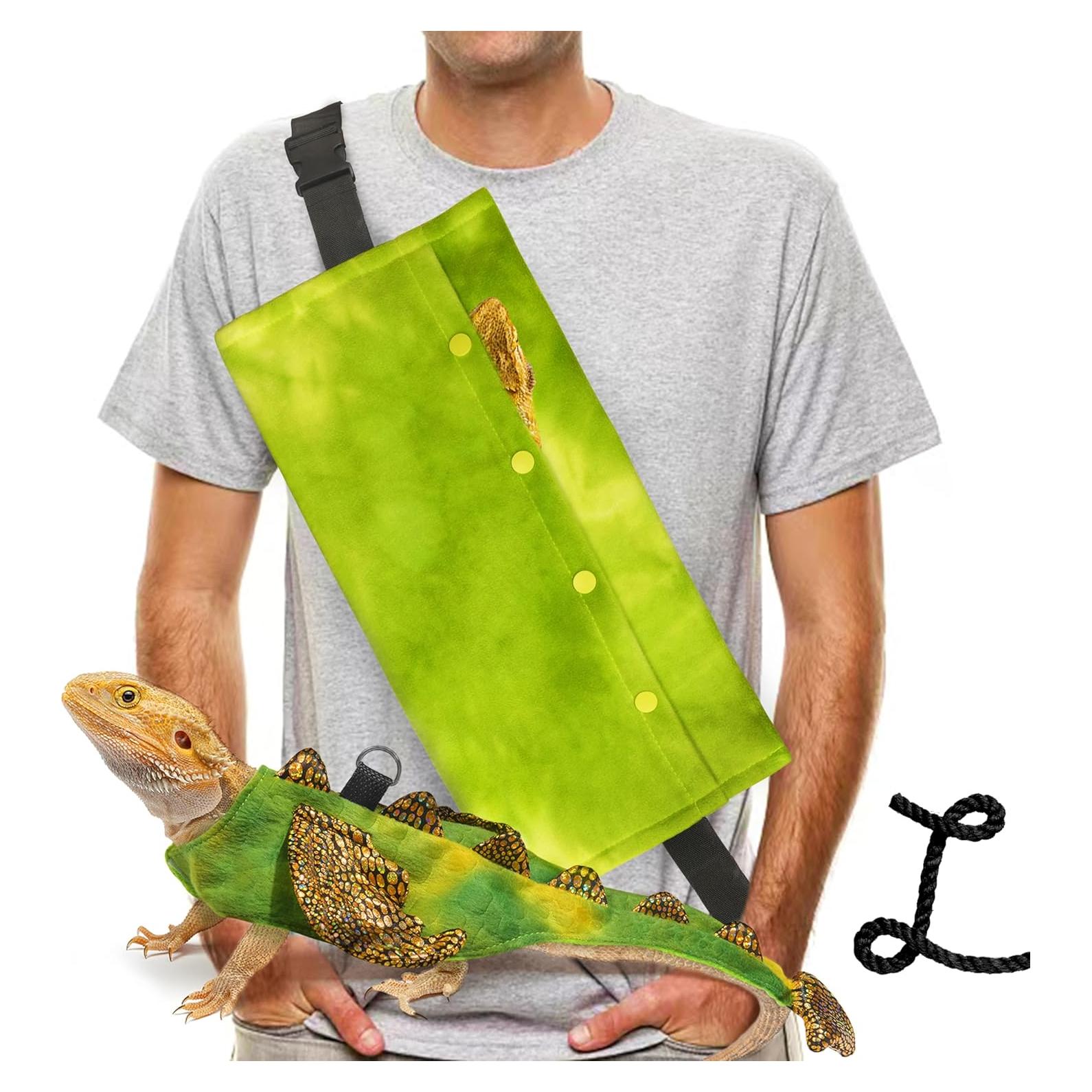 Disfraz Dragón Barbudo Yosadol con Arnés y Transportador Verde