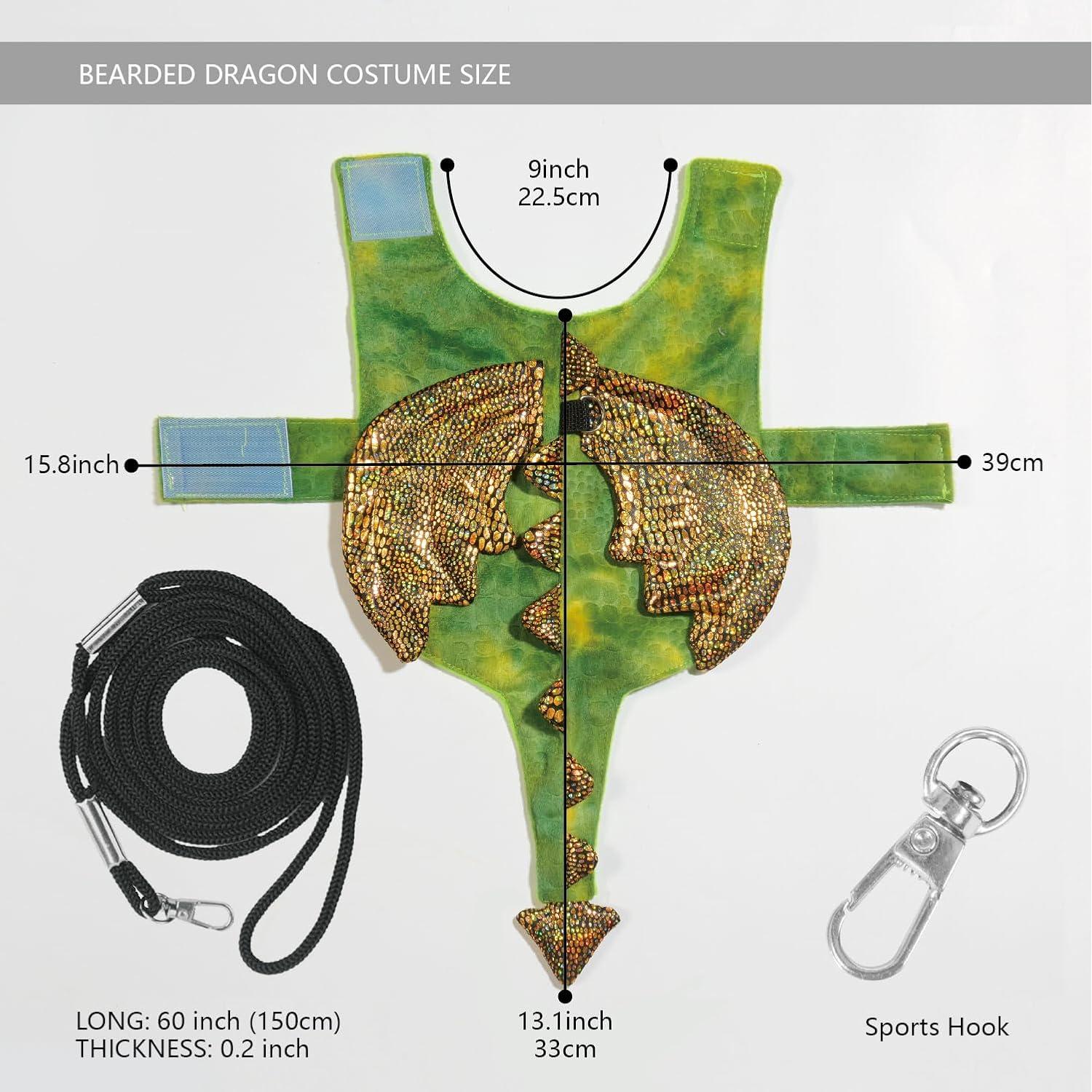 Disfraz Dragón Barbudo Yosadol con Arnés y Transportador Verde