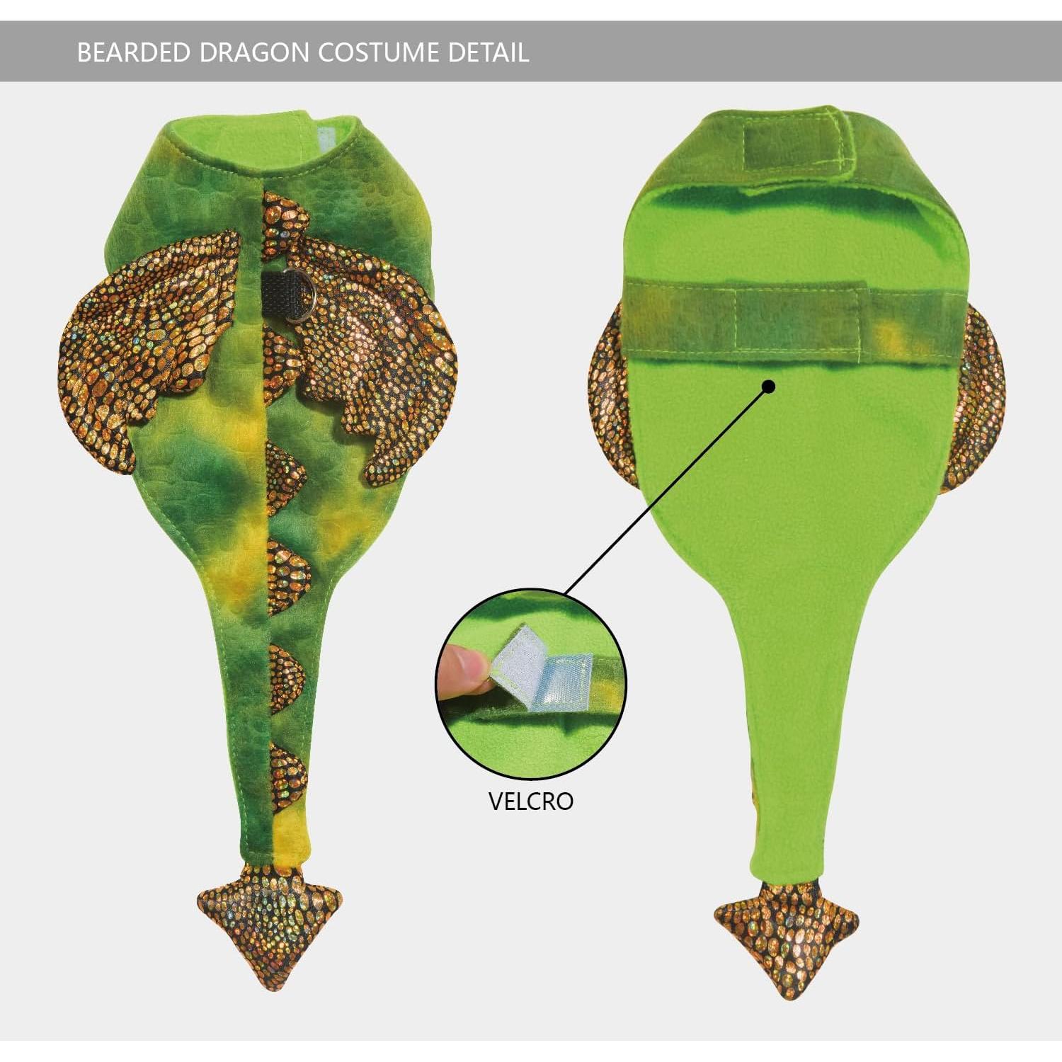 Disfraz Dragón Barbudo Yosadol con Arnés y Transportador Verde