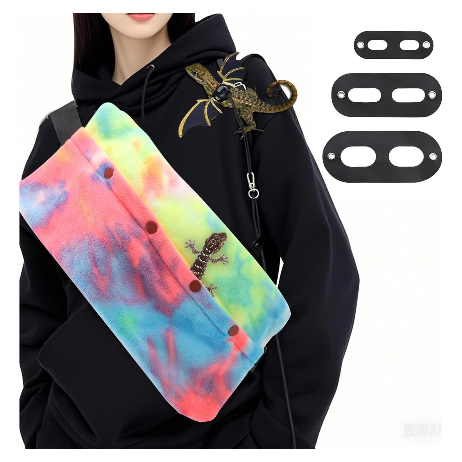 Conjunto Correa y Arnés Ajustable para Dragón Barbudo - Arcoíris