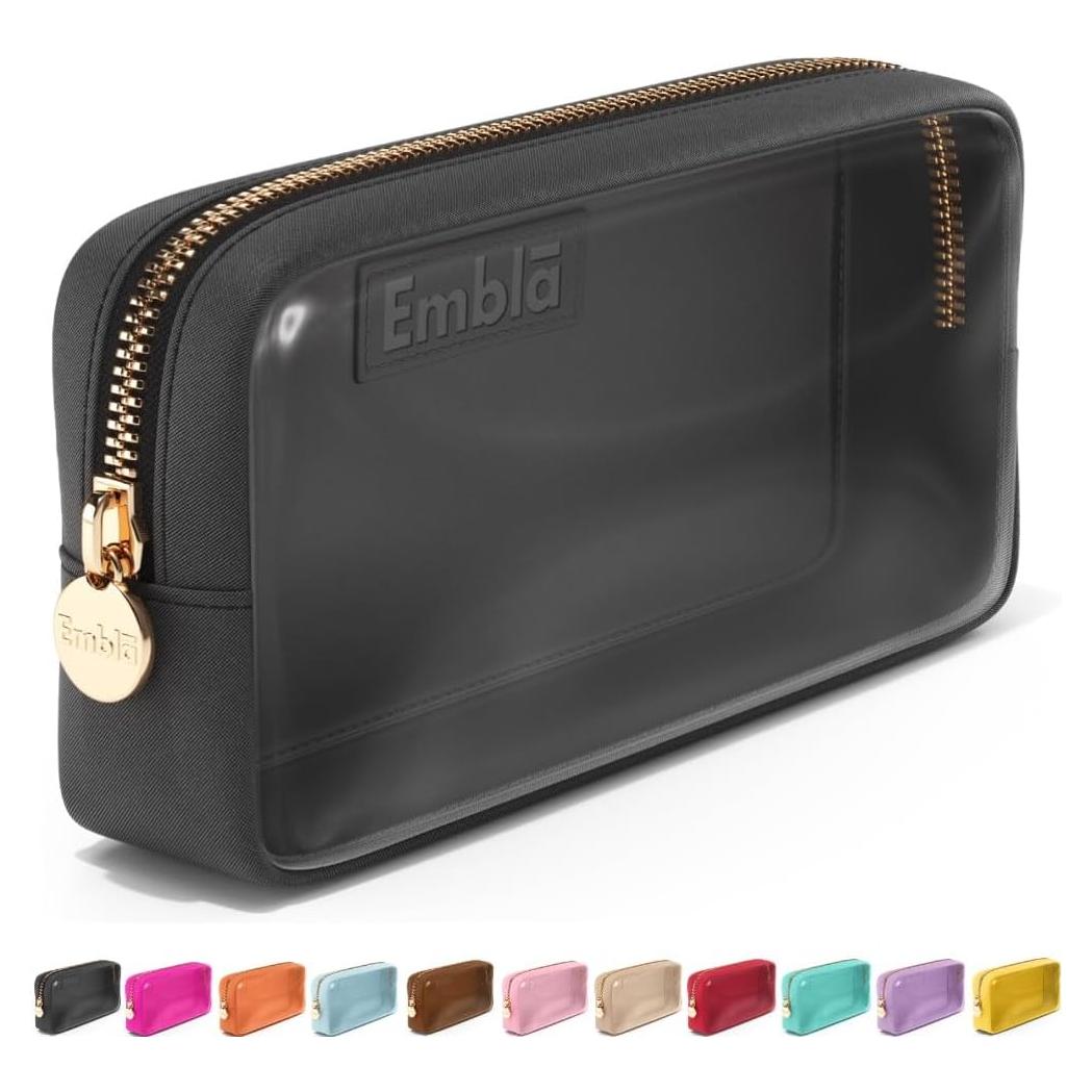 Bolsa de Cosméticos Transparente Embla Pequeña Negra 12.7cm