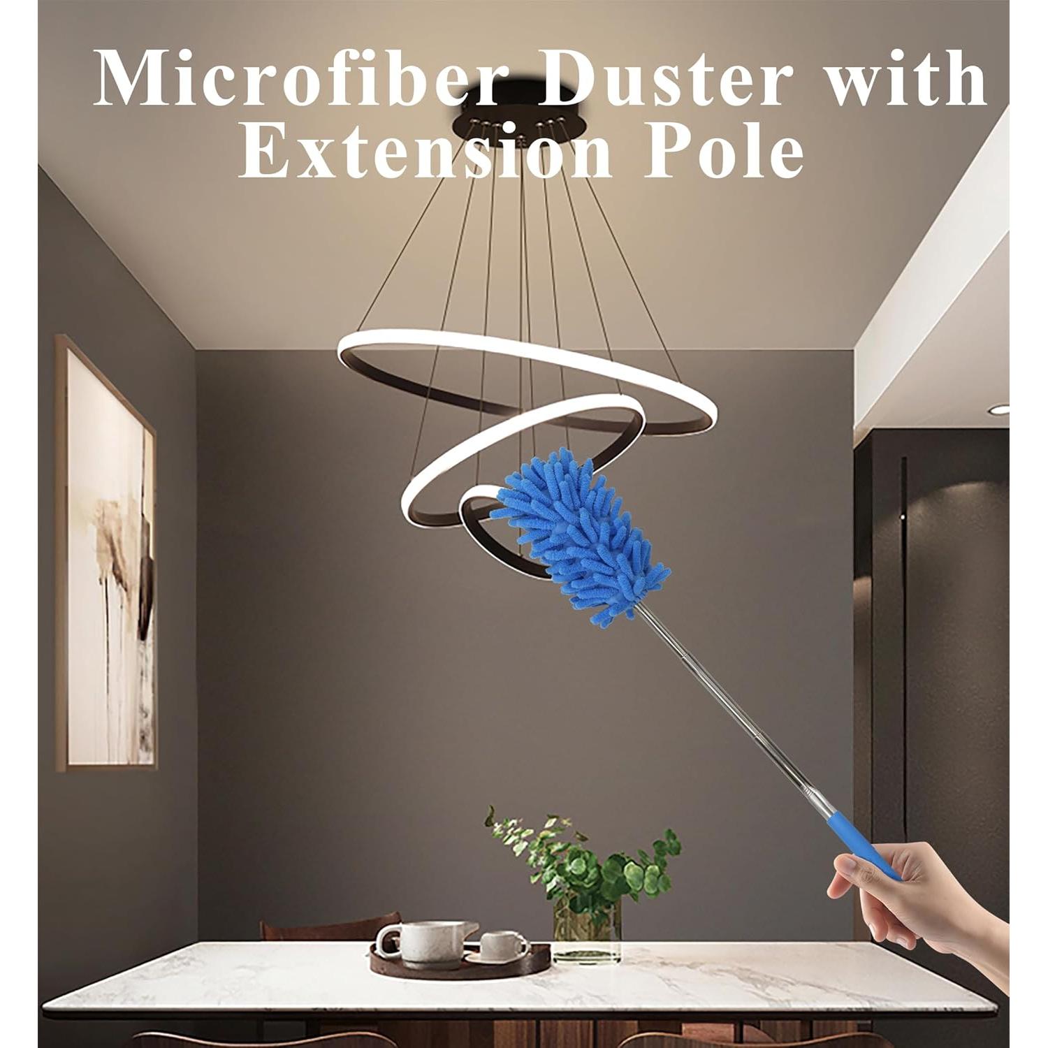 Plumero Telescópico de Microfibra zdyCGTime - 4 Paquete Azul