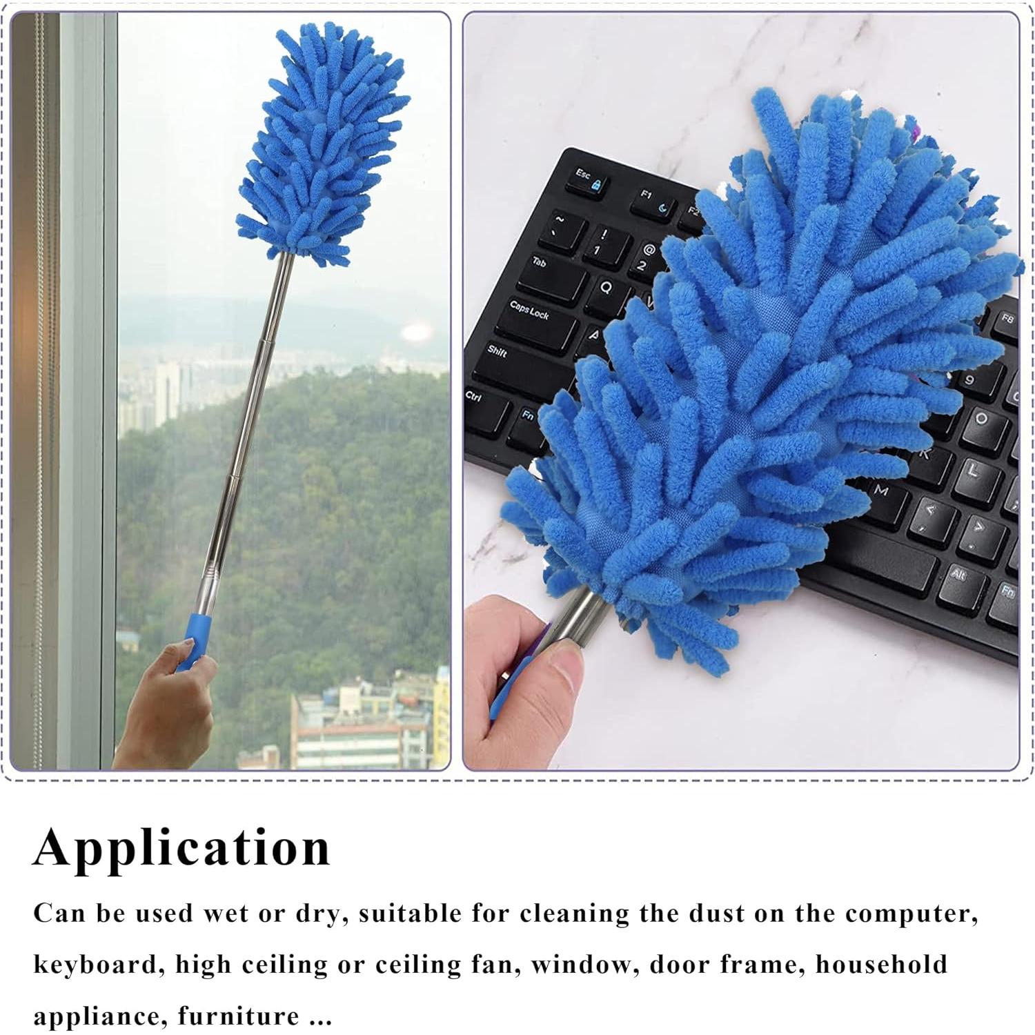 Plumero Telescópico de Microfibra zdyCGTime - 4 Paquete Azul