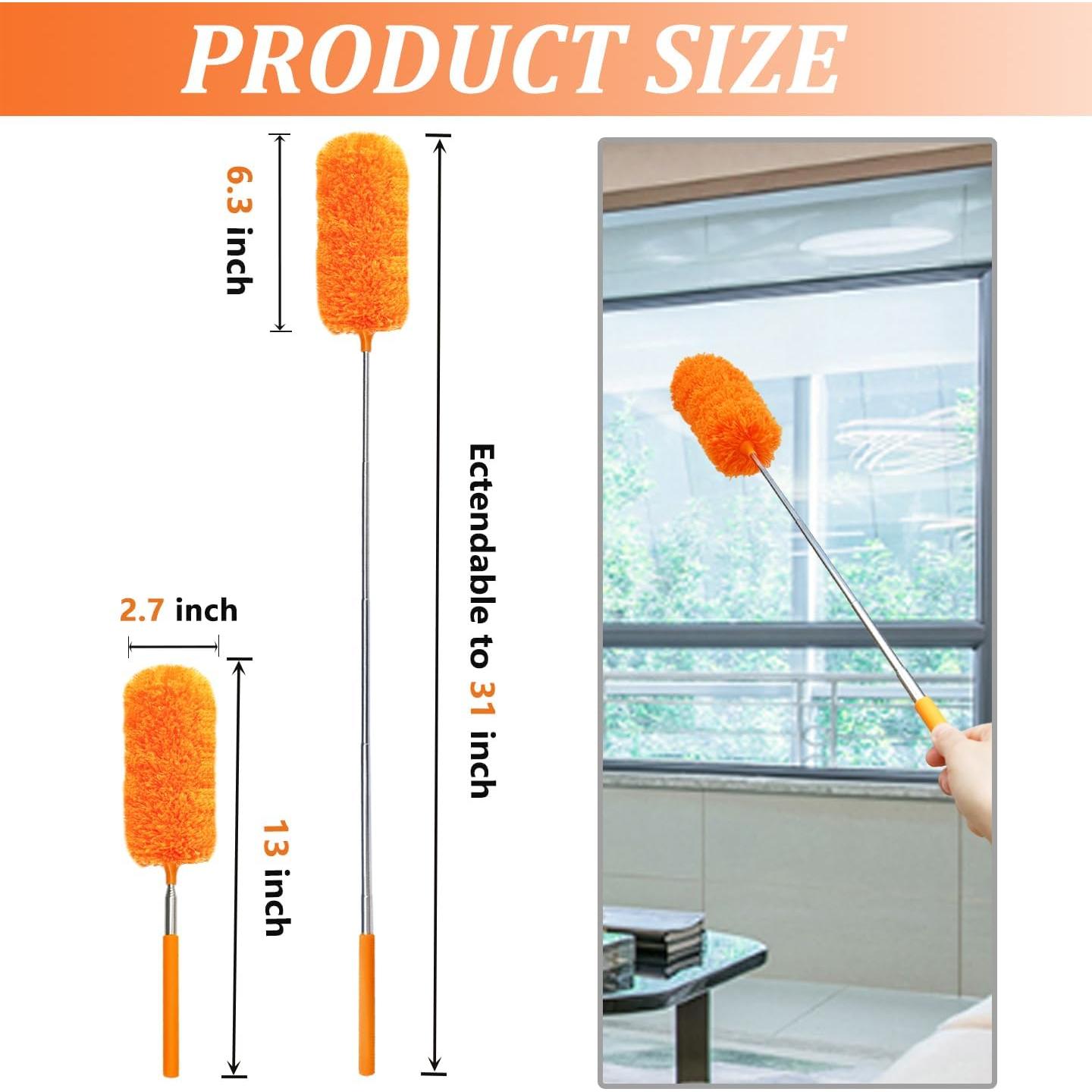 Paquete de 4 Plumeros de Microfibra HDongany, Mango Extensible 33-79 cm
