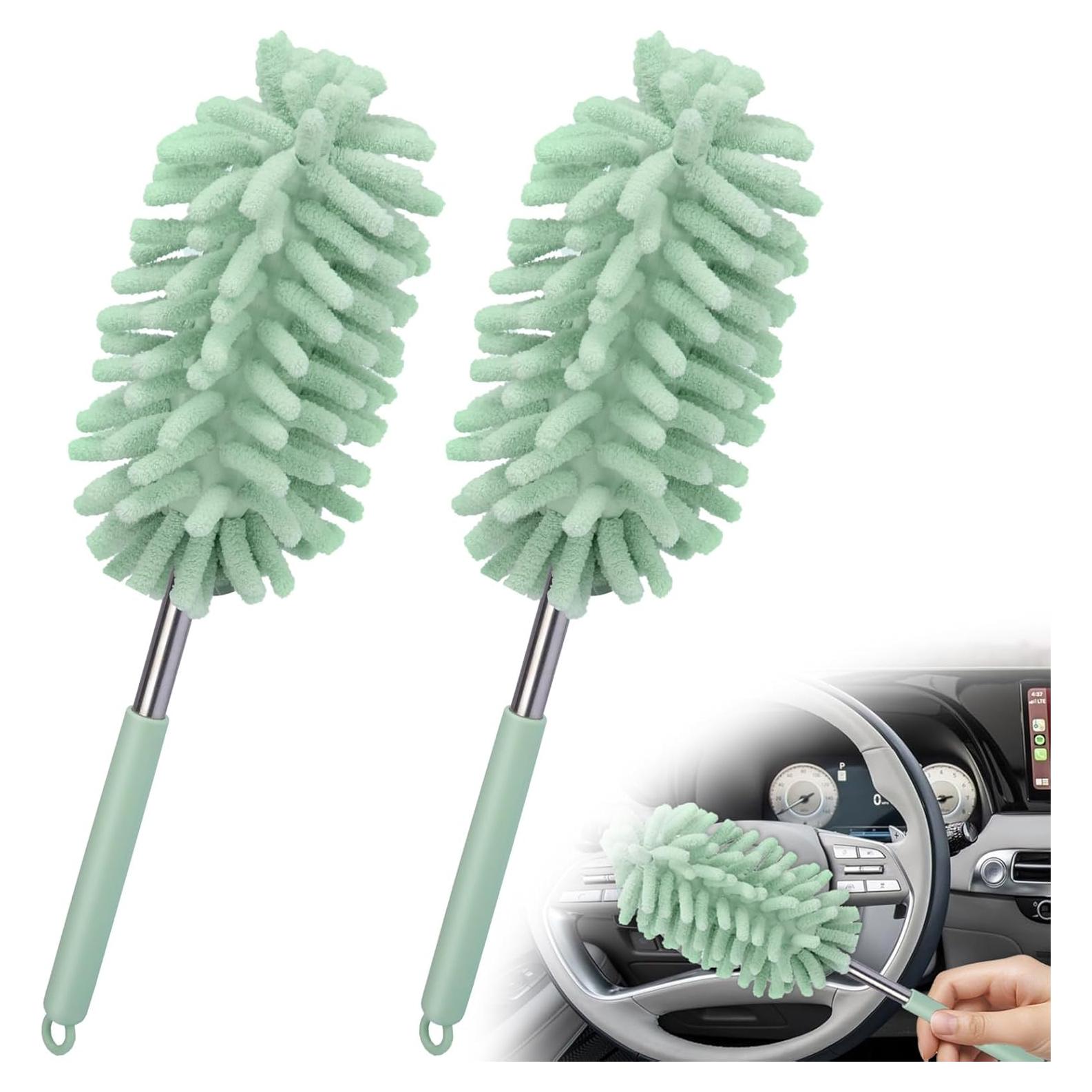 Plumero Extensible de Microfibra Ecocstm para Coche Verde Claro