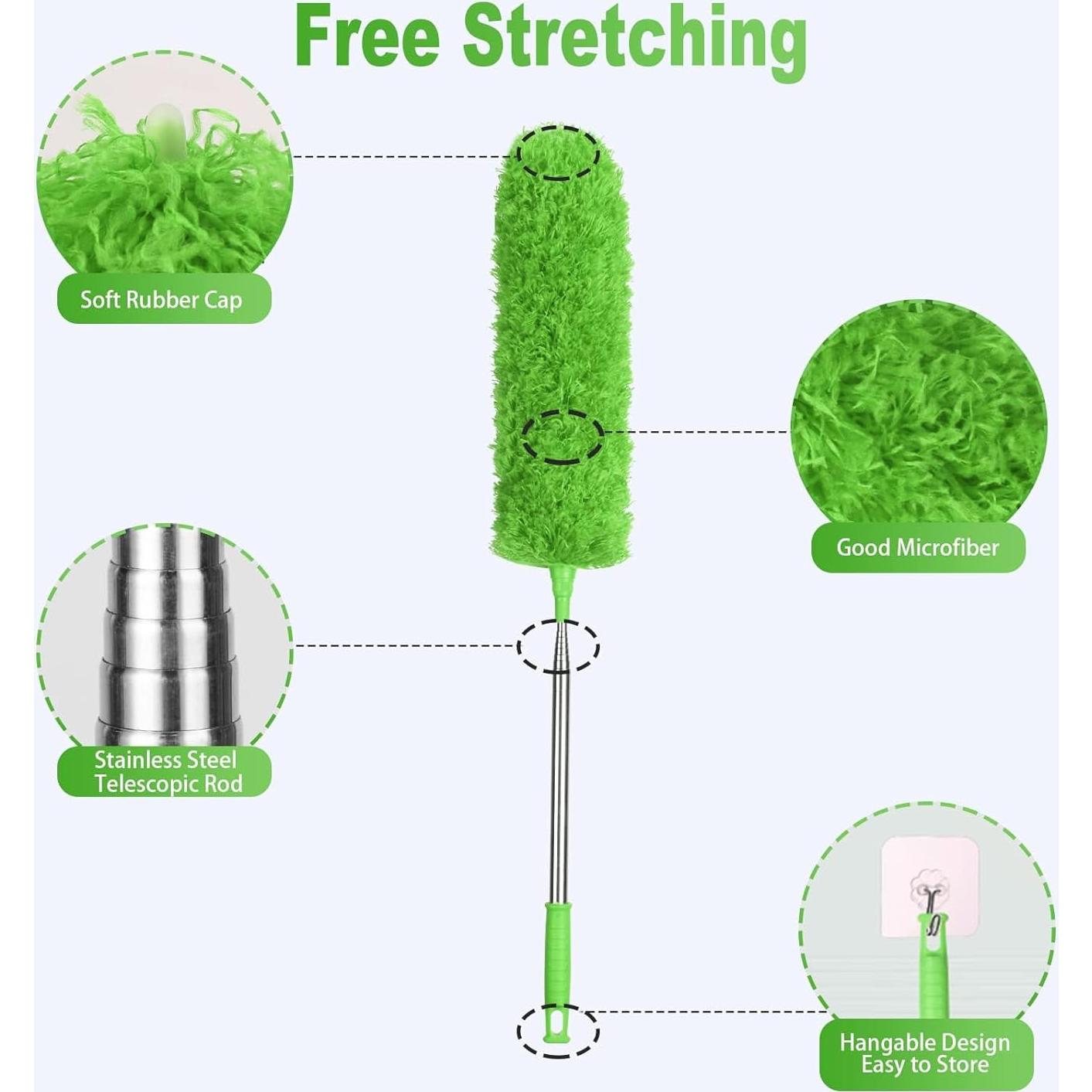Plumero Telescópico OFFCUP de Microfibra 254 cm Verde