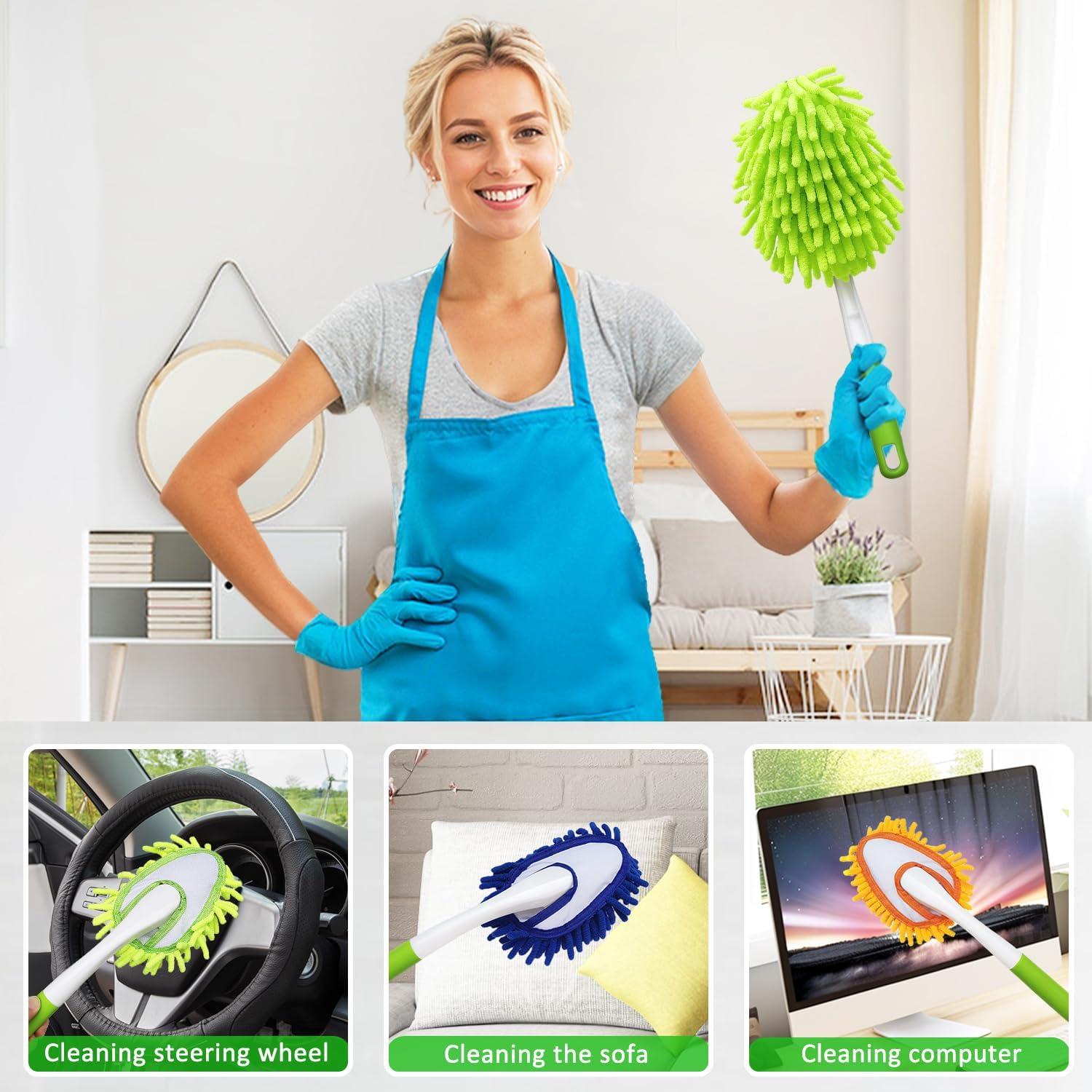 Plumero de Microfibra HSHTTKL 40.6 cm con 4 Paños Lavables