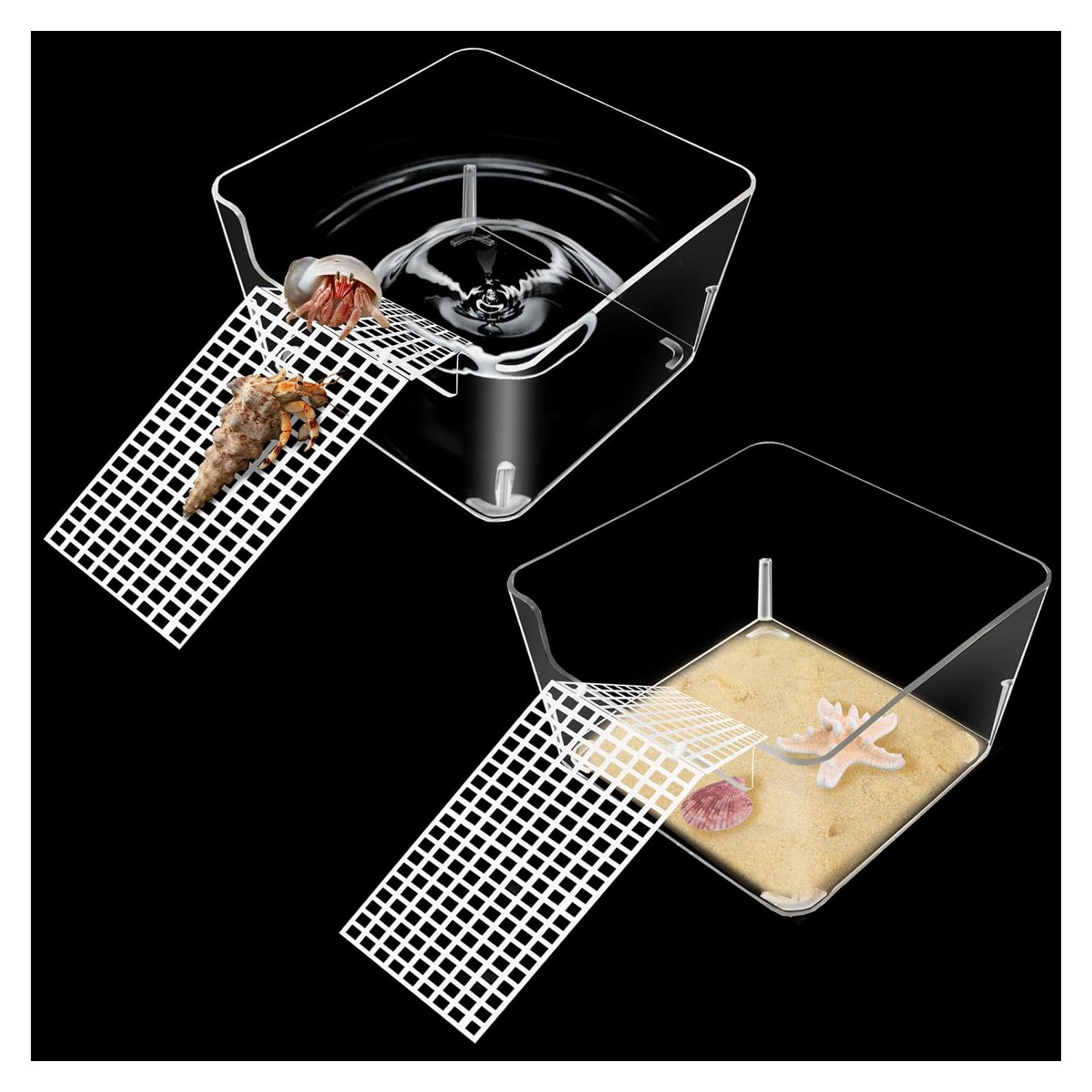 Paquete de 2 Tanques de Agua para Cangrejos Ermitaños Niuohoy