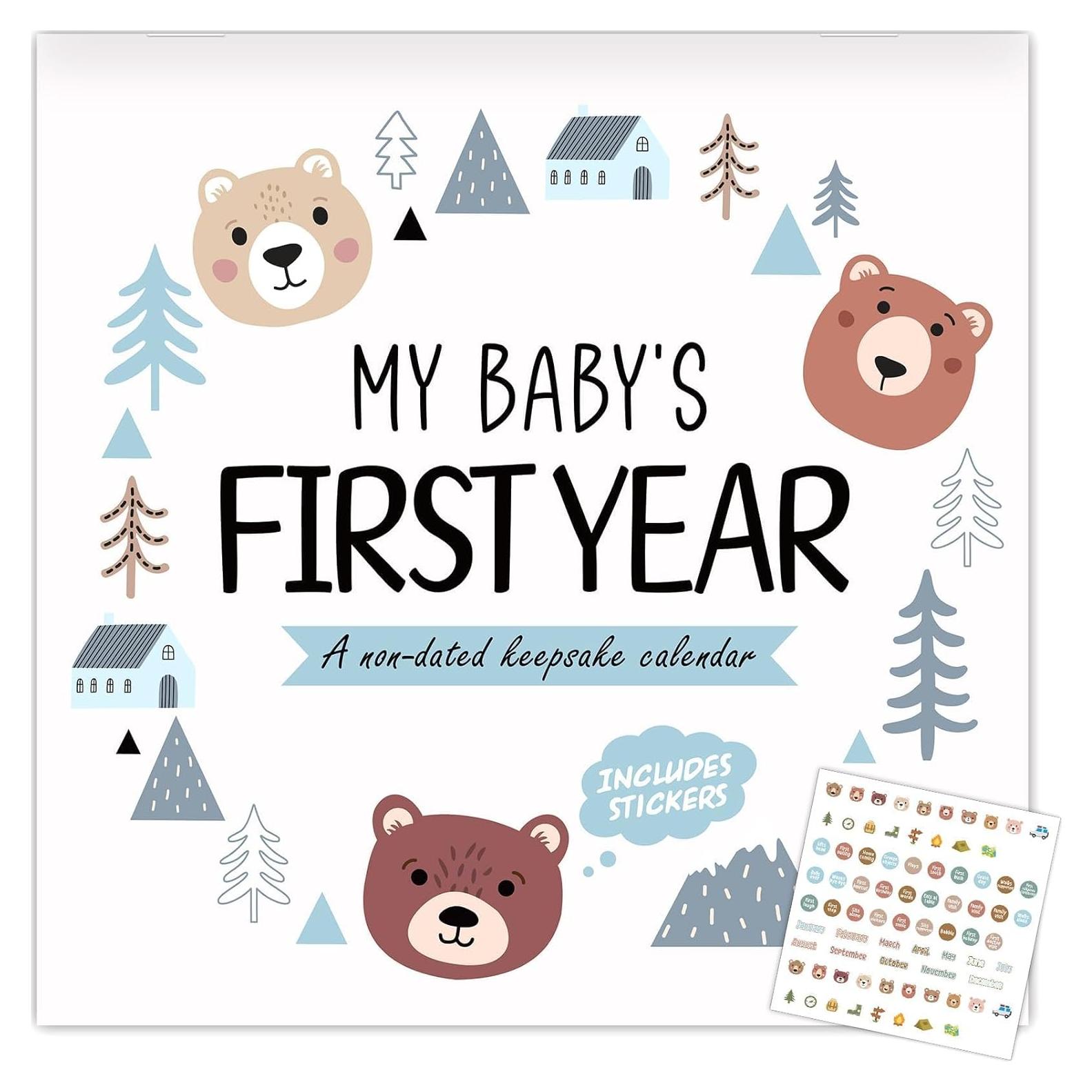 Calendario del Primer Año del Bebé Little Camper con Stickers