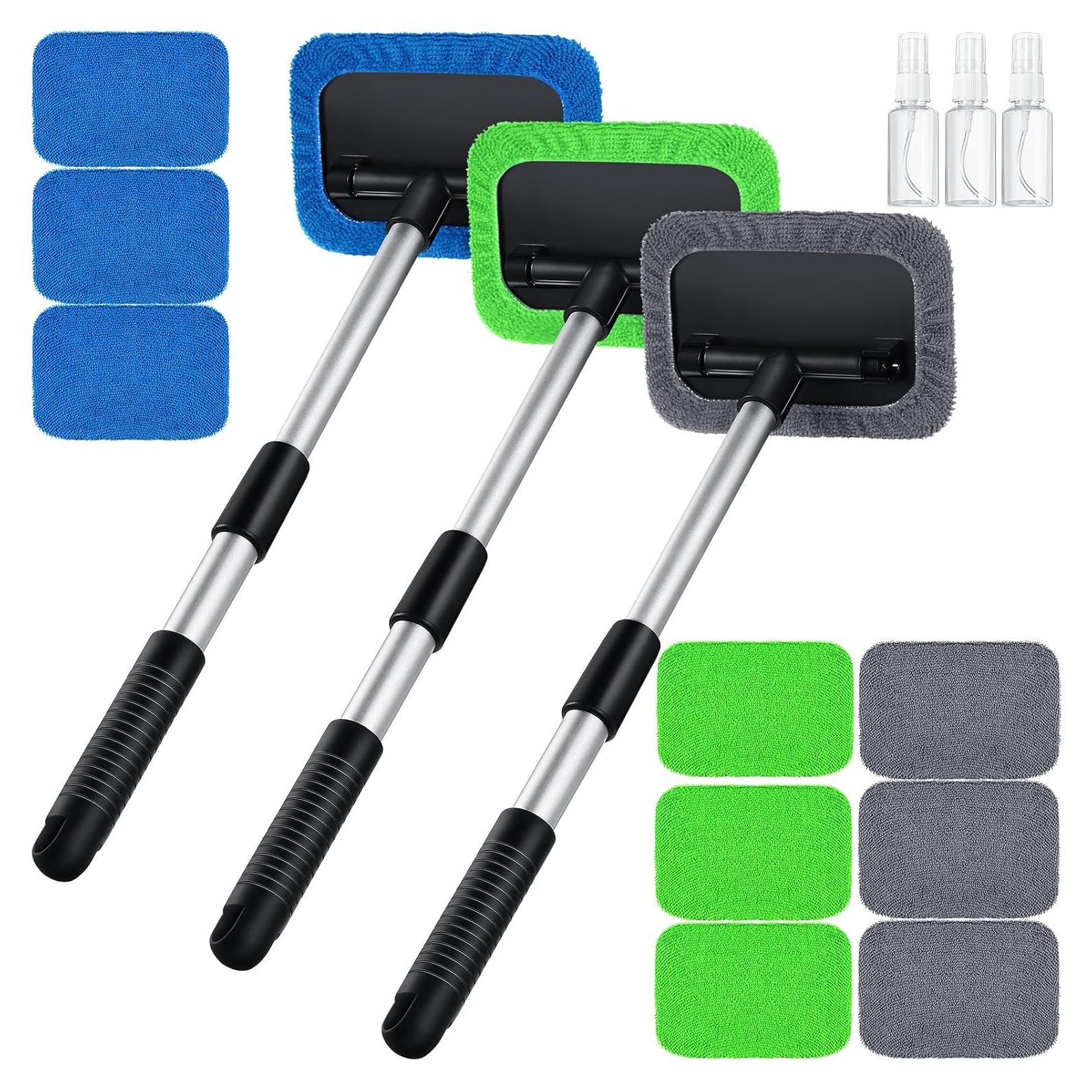 Kit de Limpieza de Parabrisas Frienda con 3 Mangos y 9 Paños