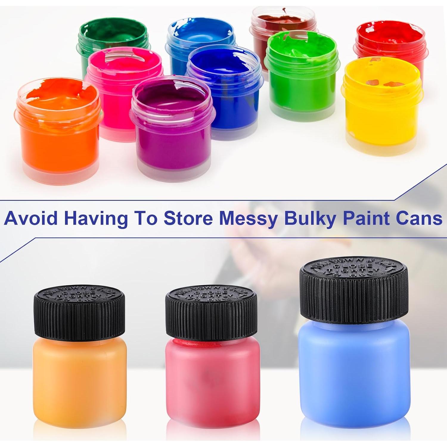 Maxcheck 60 Botellas Vacías de Pintura 30ml con Cepillo