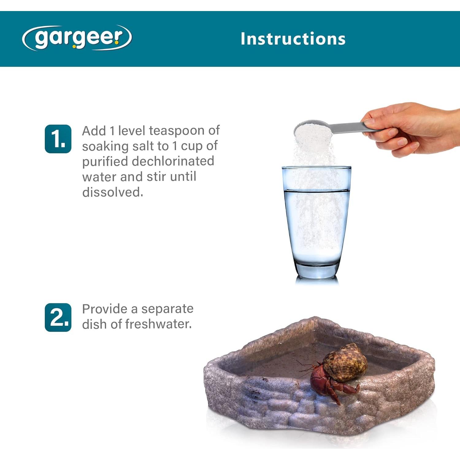 Sal de Remojo para Cangrejos Ermitaños Gargeer 85g - Sin Aditivos