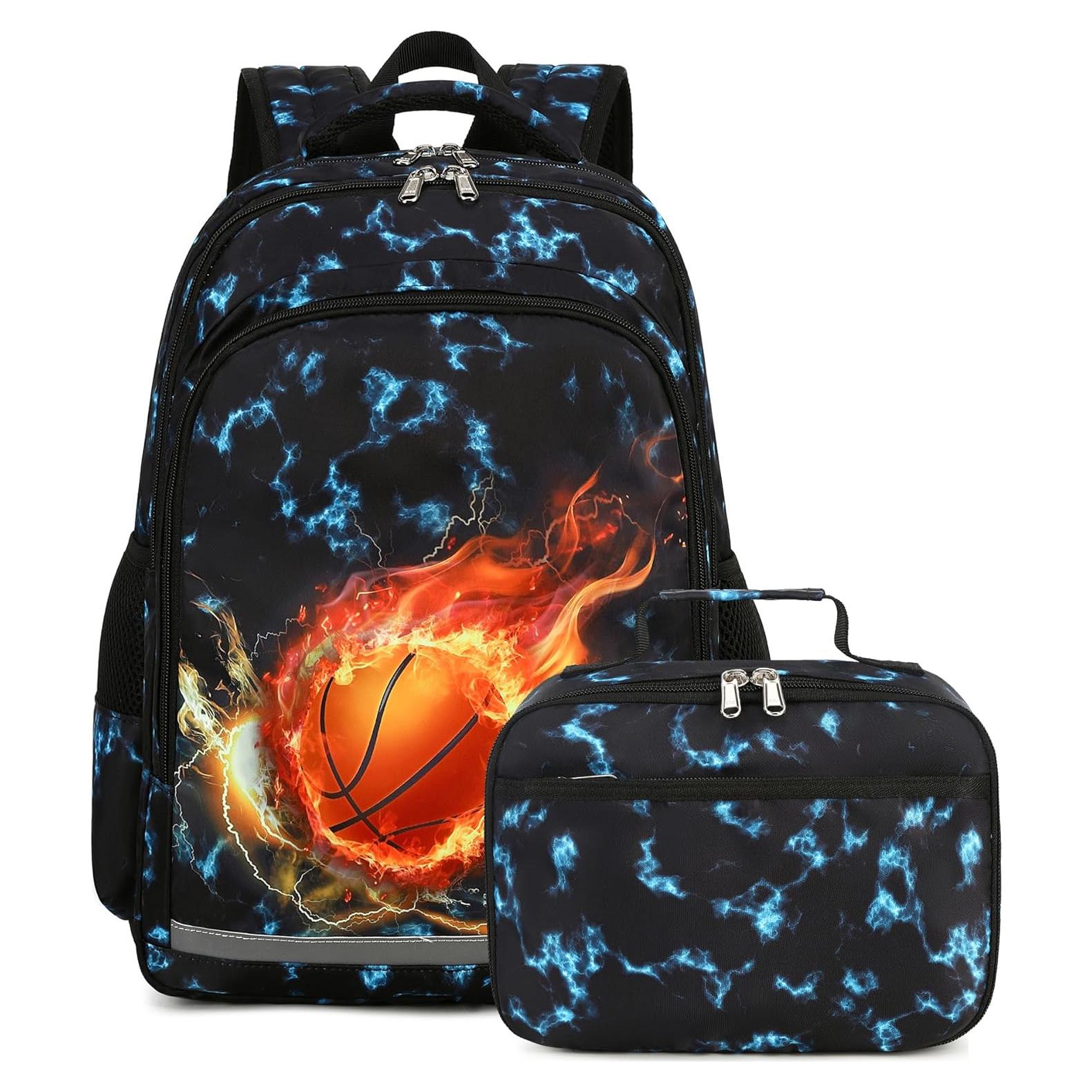 Mochila Escolar LEDAOU para Niños con Caja de Almuerzo 39.62 cm