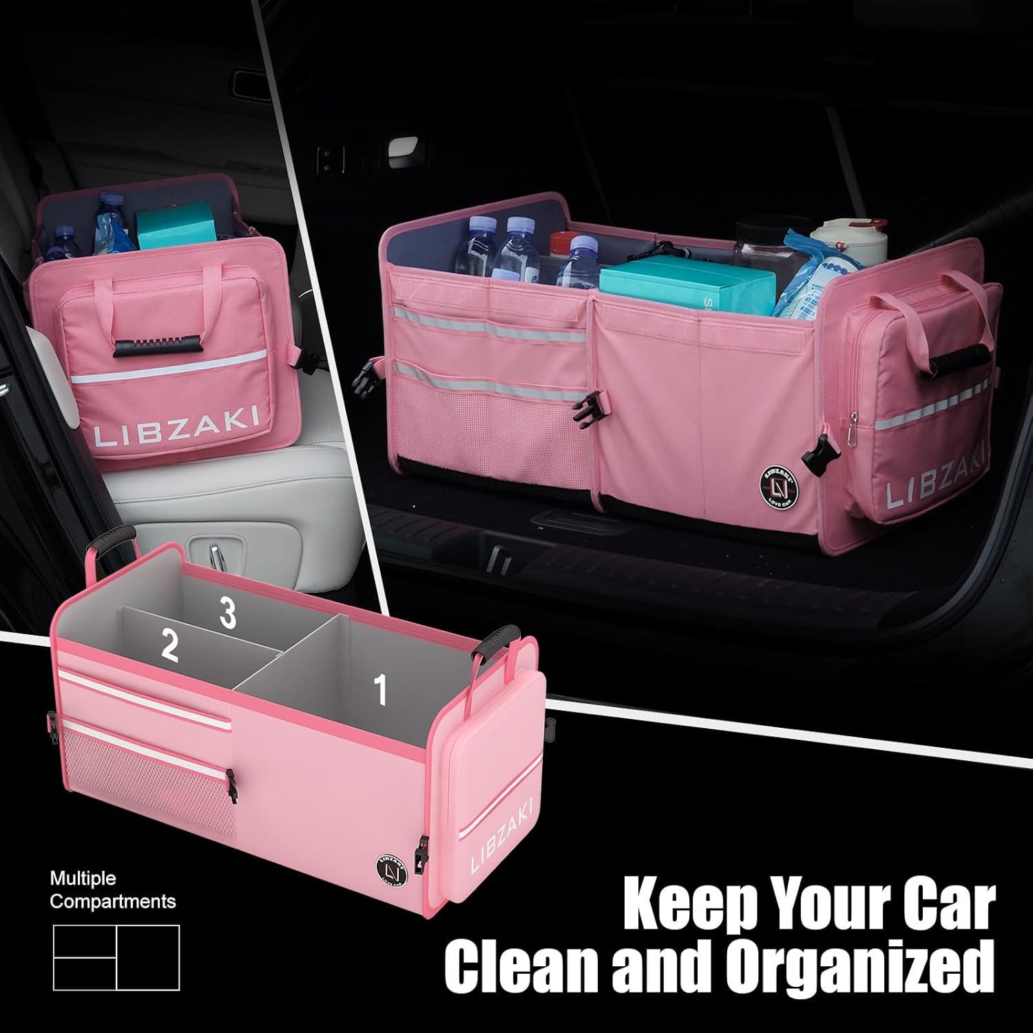 Organizador de Maletero LIBZAKI Plegable Rosa 63L/32L