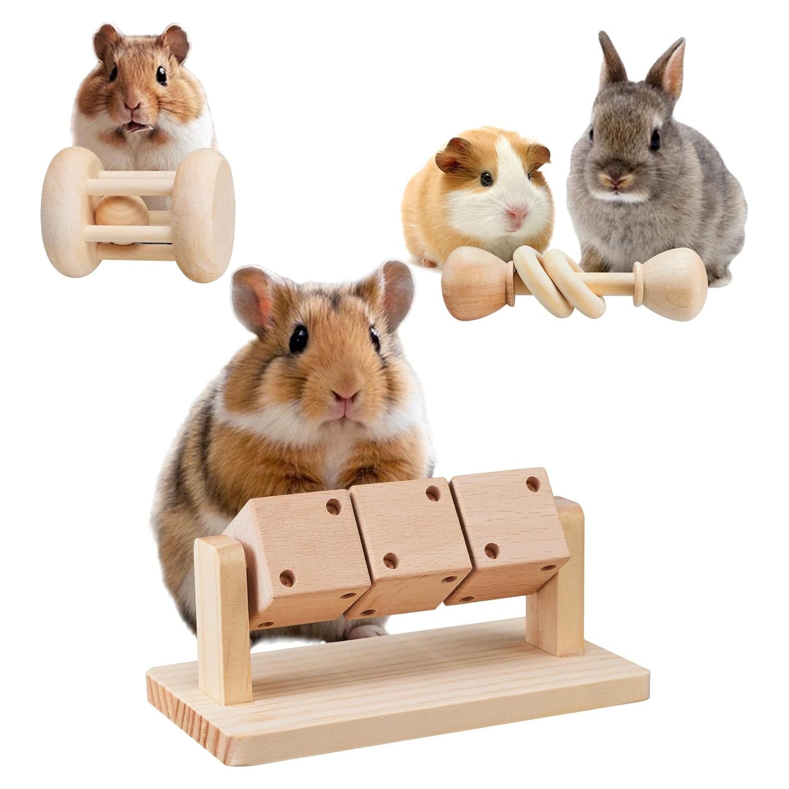 Juguetes de Madera para Hámster AOWPFVV - 3 Piezas