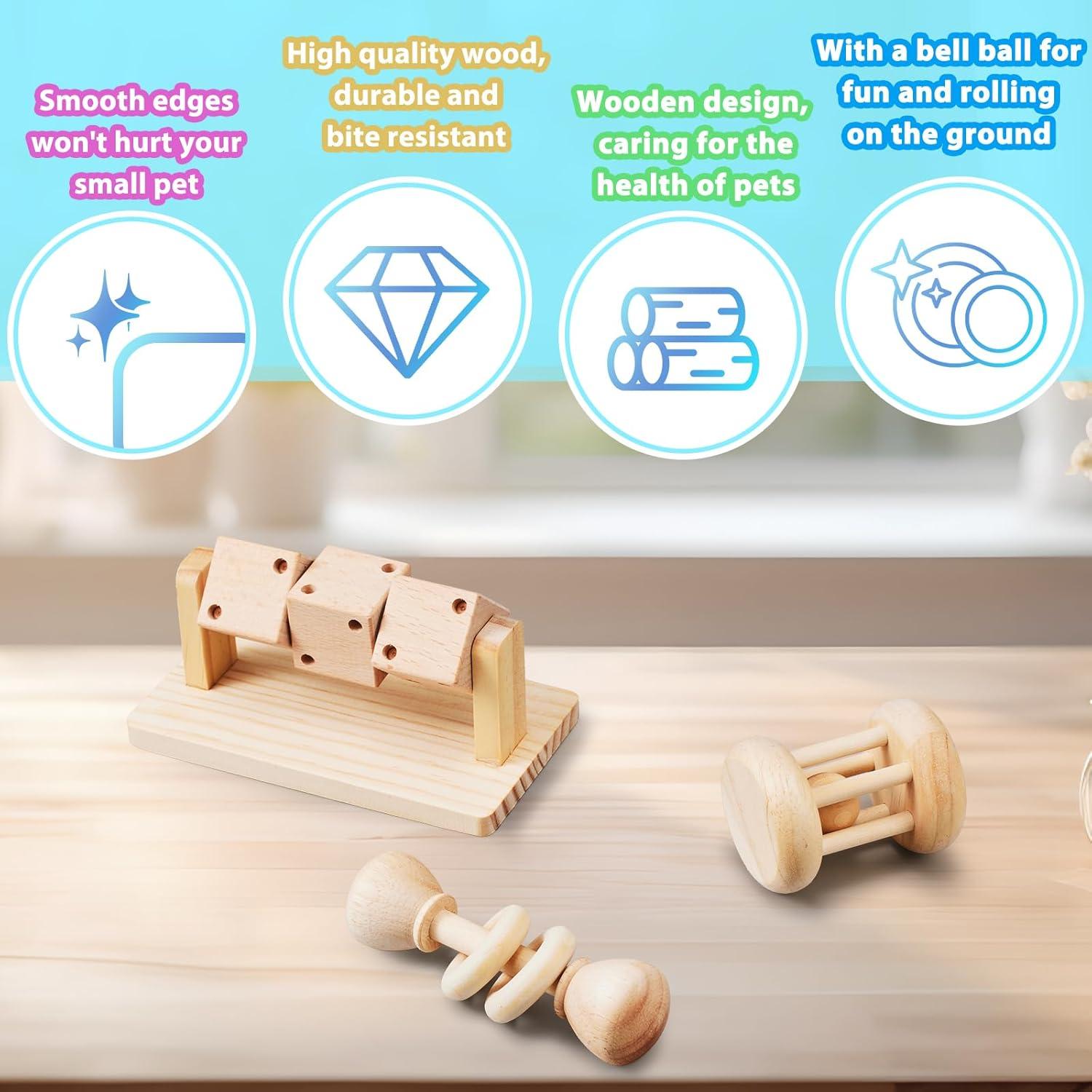 Juguetes de Madera para Hámster AOWPFVV - 3 Piezas