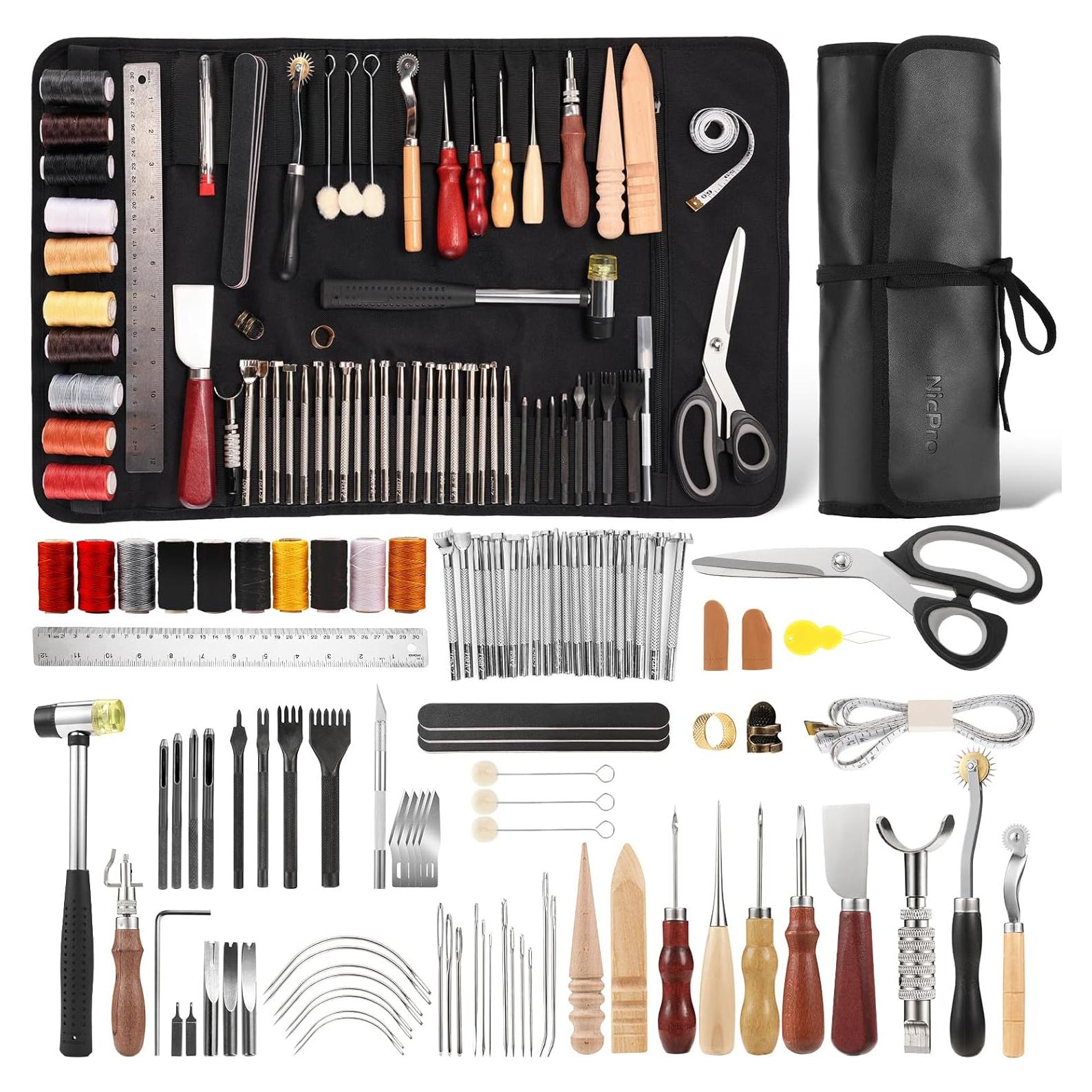 Kit de herramientas de cuero Nicpro 85PCS con bolsa XL