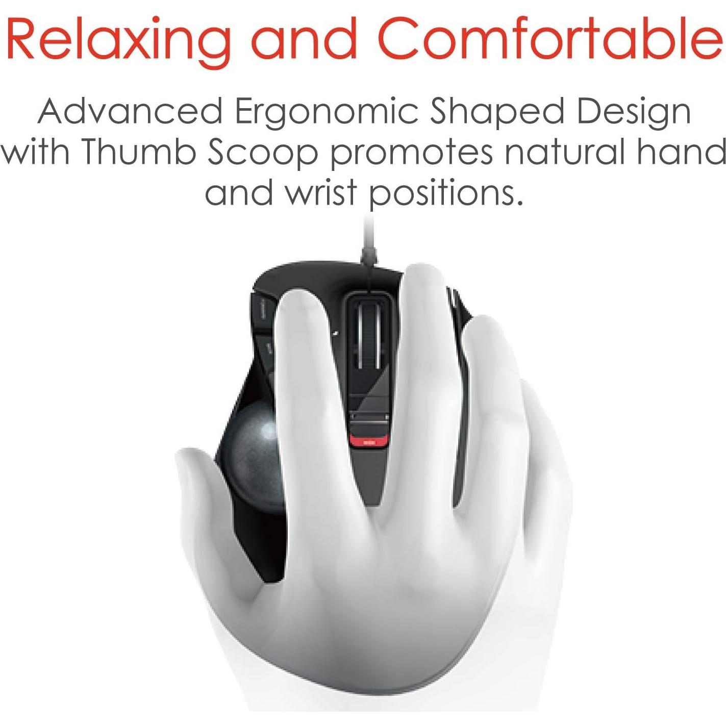 Ratón Trackball ELECOM M-XT3URBK Ergonómico con Cable