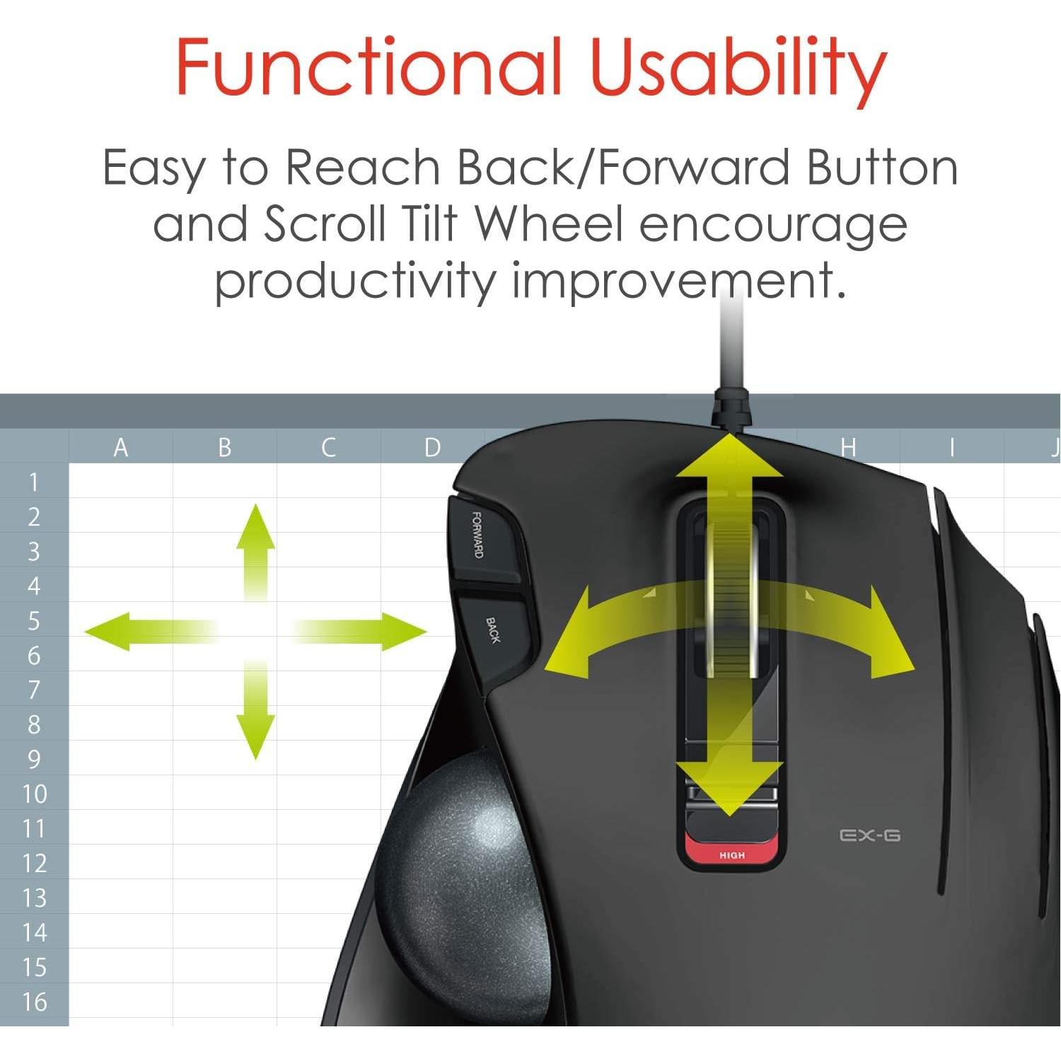 Ratón Trackball ELECOM M-XT3URBK Ergonómico con Cable