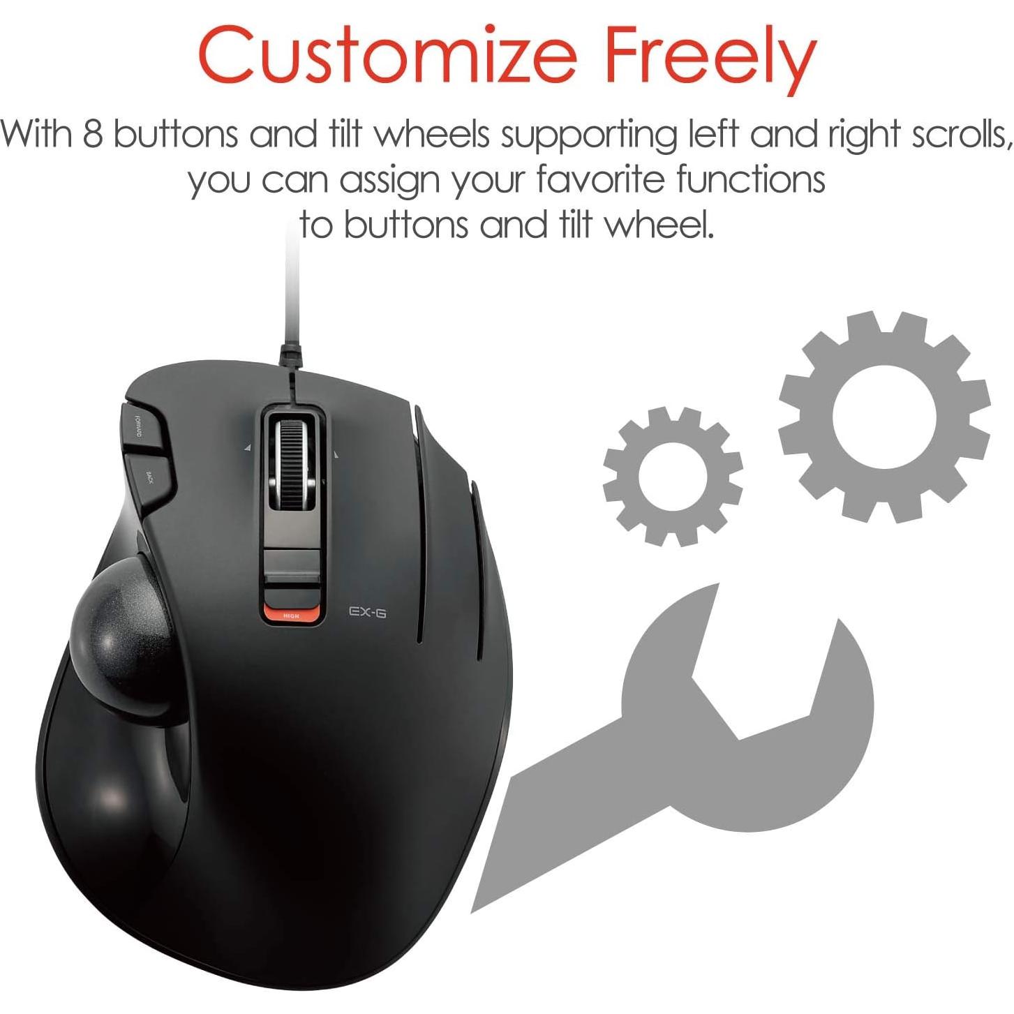 Ratón Trackball ELECOM M-XT3URBK Ergonómico con Cable