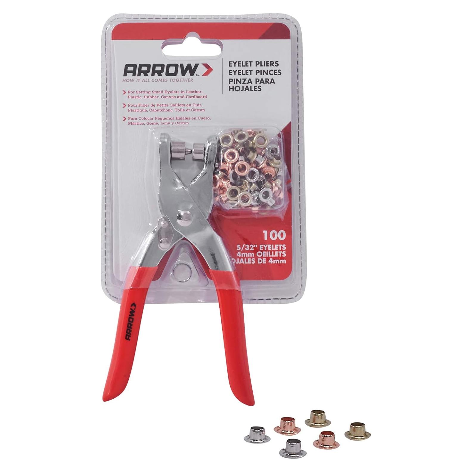 Kit de Herramientas de Ojal Arrow GEPK532 con 100 Ojales 4mm