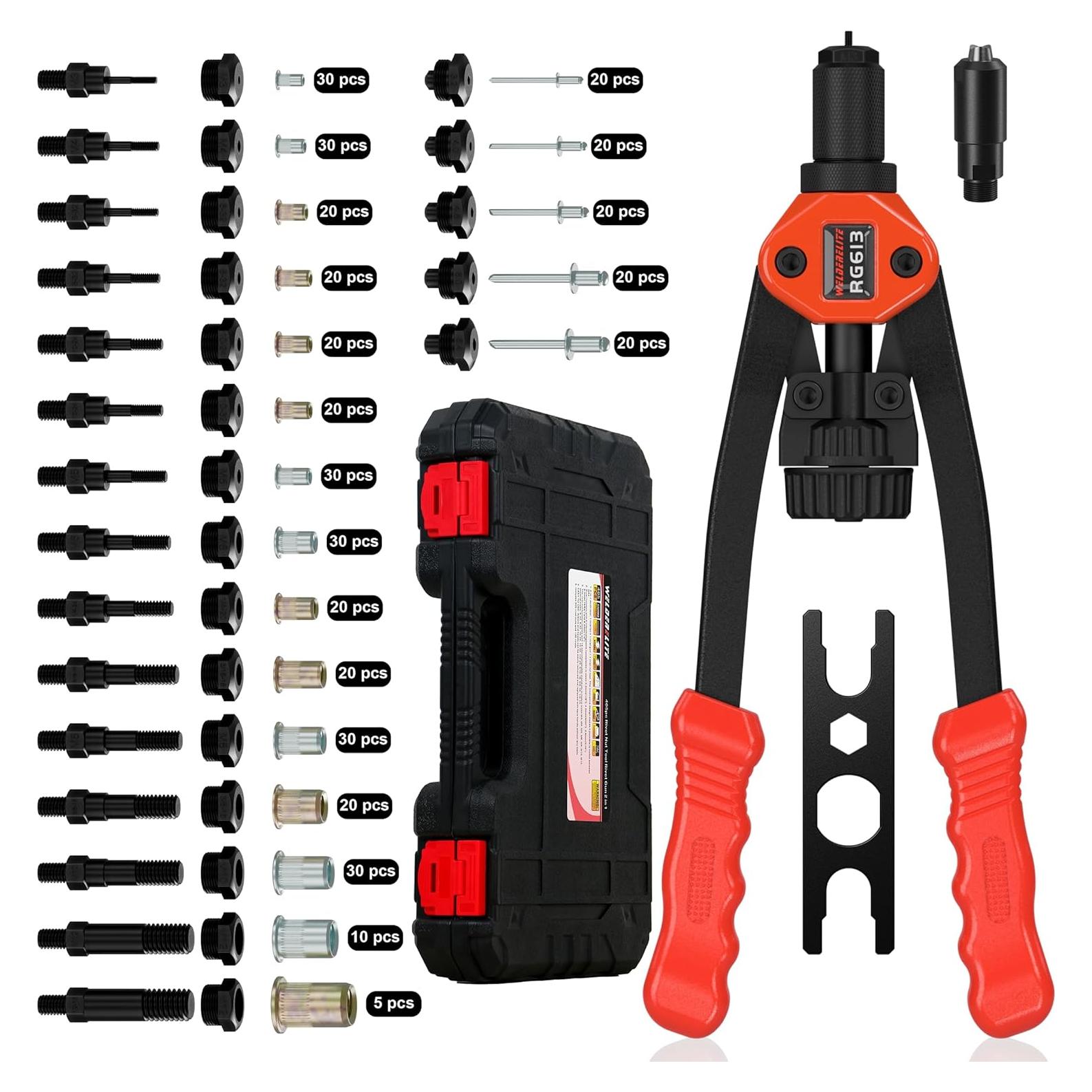 Kit de Herramienta de Remache Doble Función WelderElite 405 Piezas