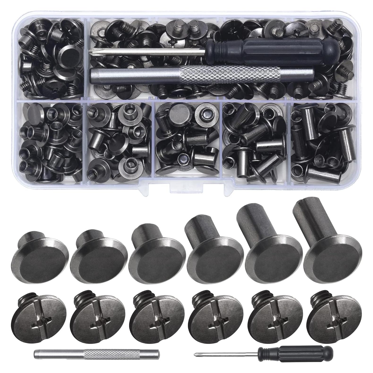 110 Sets Tornillos Chicago Yoranyo para Artesanías de Cuero